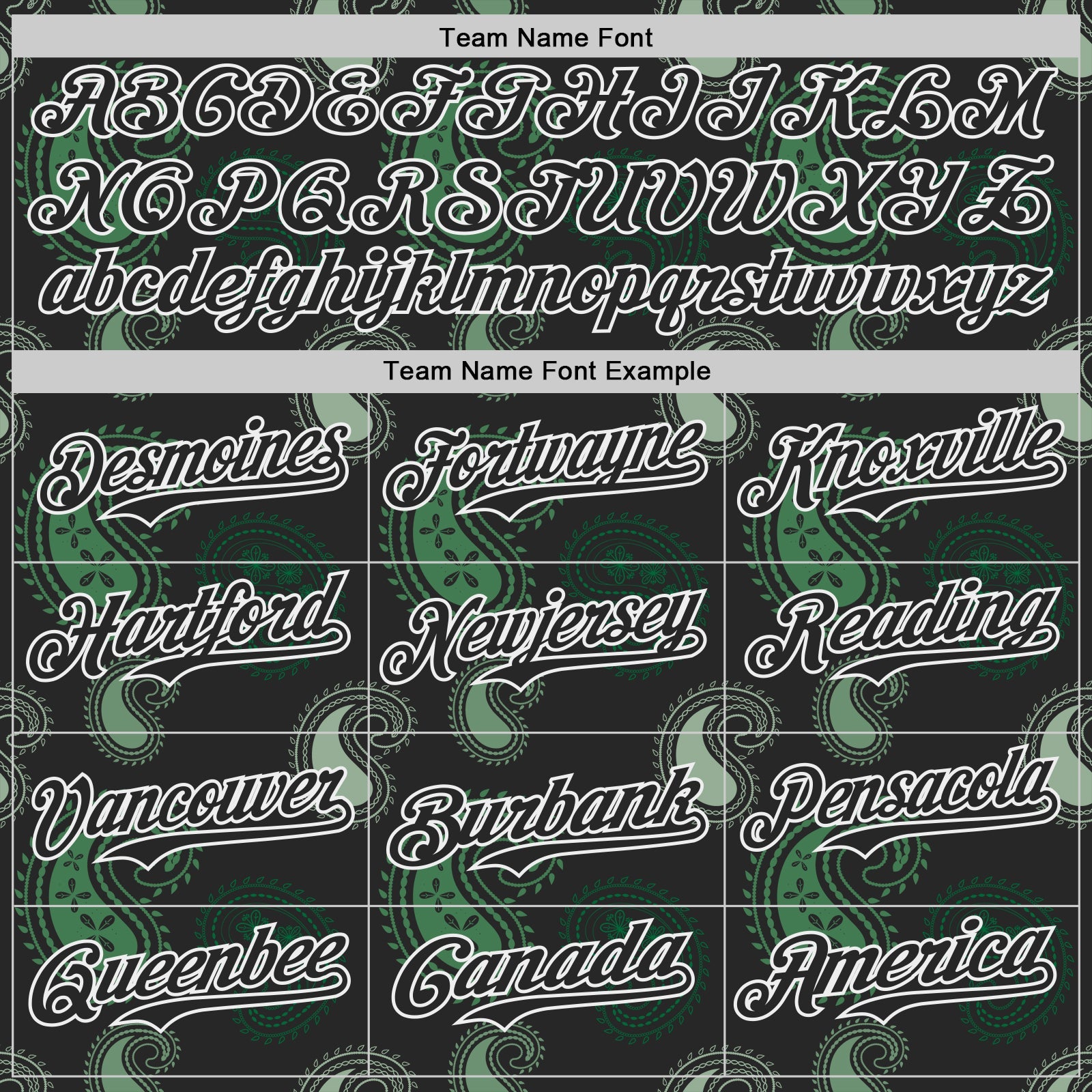 Custom Black Green-White Burning Man Paisley Bandana Rave Authentic Baseball Jersey view 4