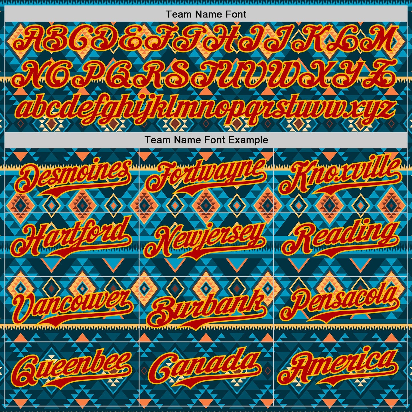 Custom Blue Red-Gold Burning Man Aztec Tribal Geometric Authentic Baseball Jersey view 4