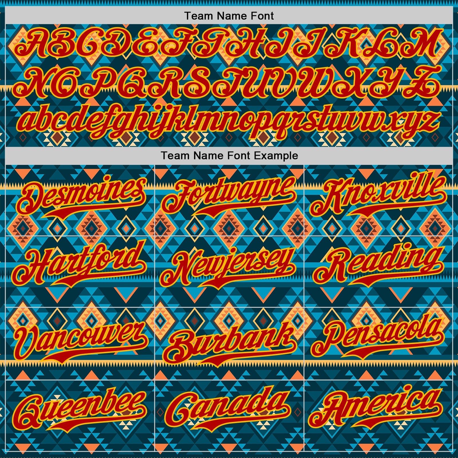 Custom Blue Red-Gold Burning Man Aztec Tribal Geometric Authentic Baseball Jersey view 4