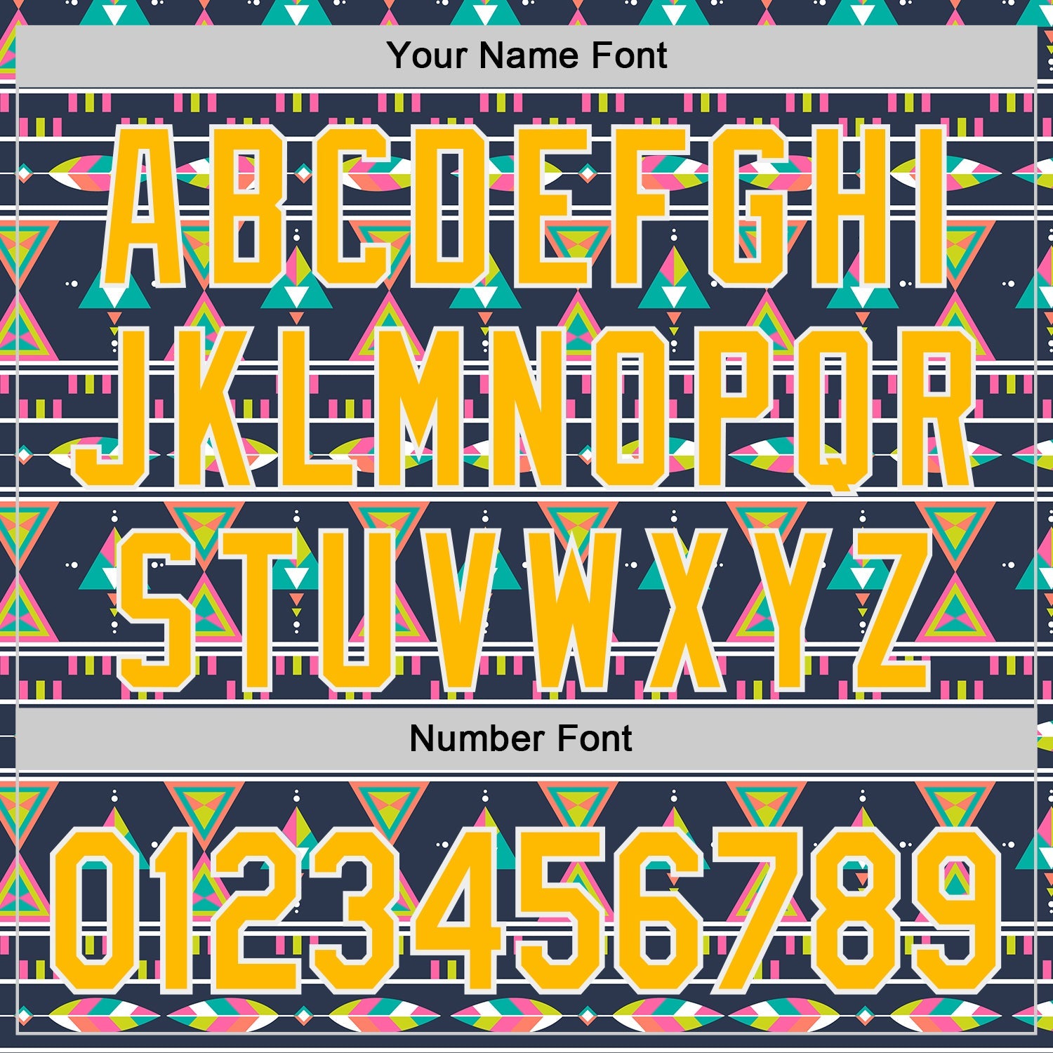 Custom Navy Gold Pink Green-White Boho Style Geometri Tribal Authentic Baseball Jersey view 5