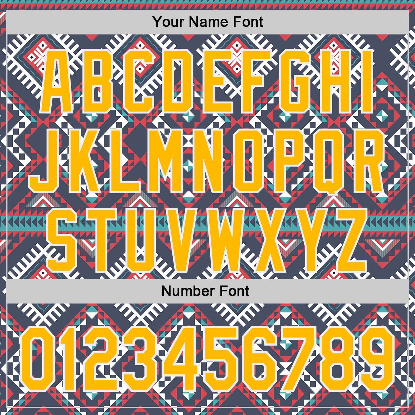 Custom Navy Gold Red Green-White Burning Man Aztec Tribal Geometric Authentic Baseball Jersey view 5