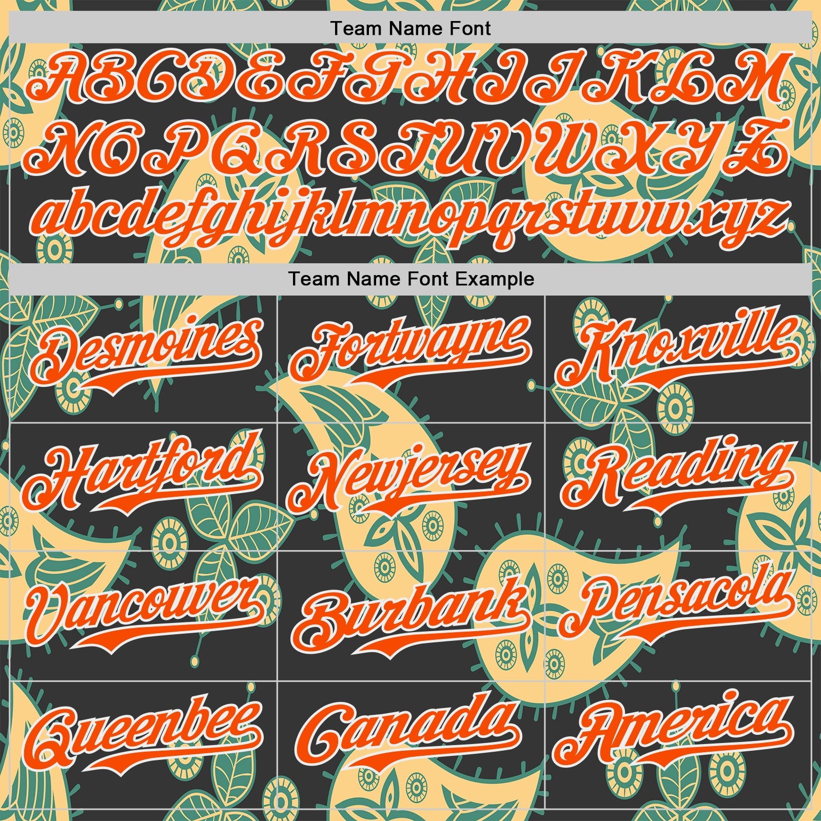 Custom Black Orange Yellow Green-White Burning Man Paisley Bandana Rave Authentic Baseball Jersey view 4