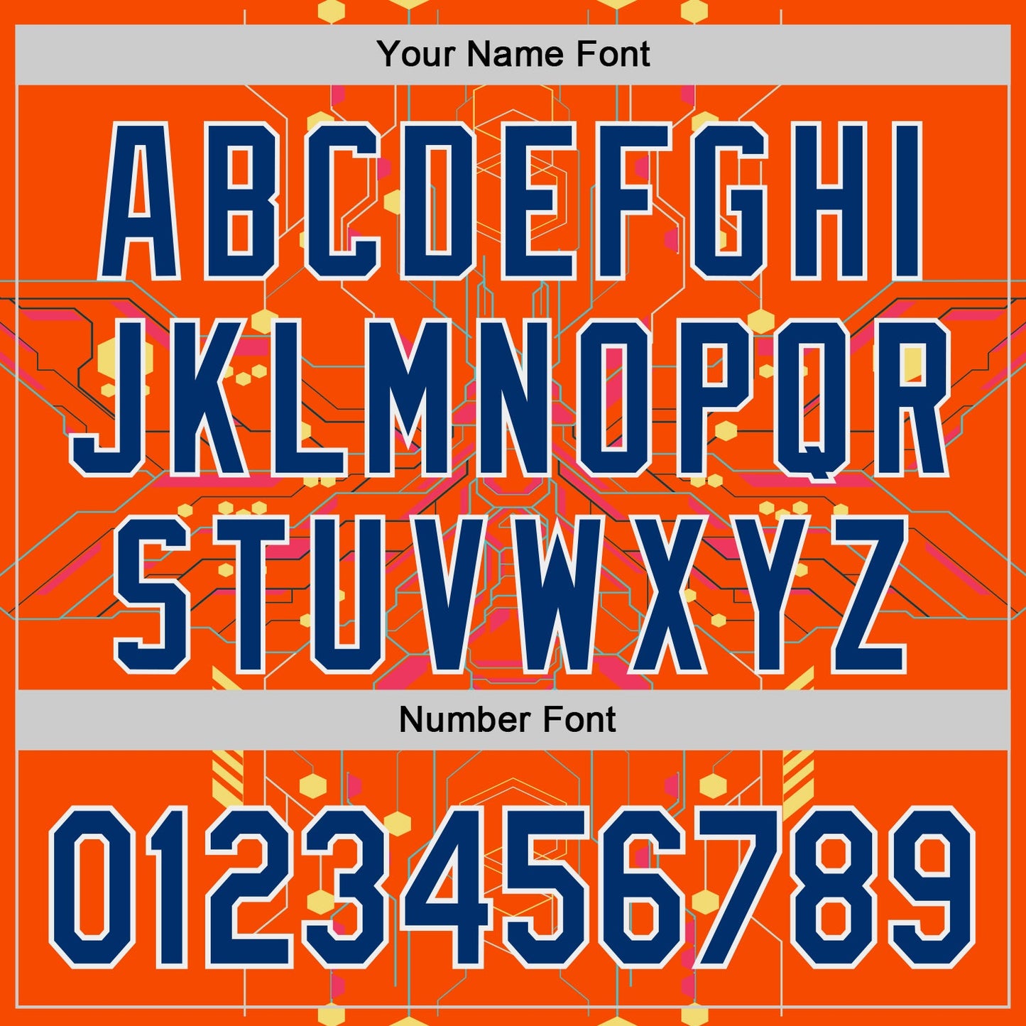 Custom Orange US Navy Blue Gold-White Cyberpunk Futuristic Rave Authentic Baseball Jersey view 5