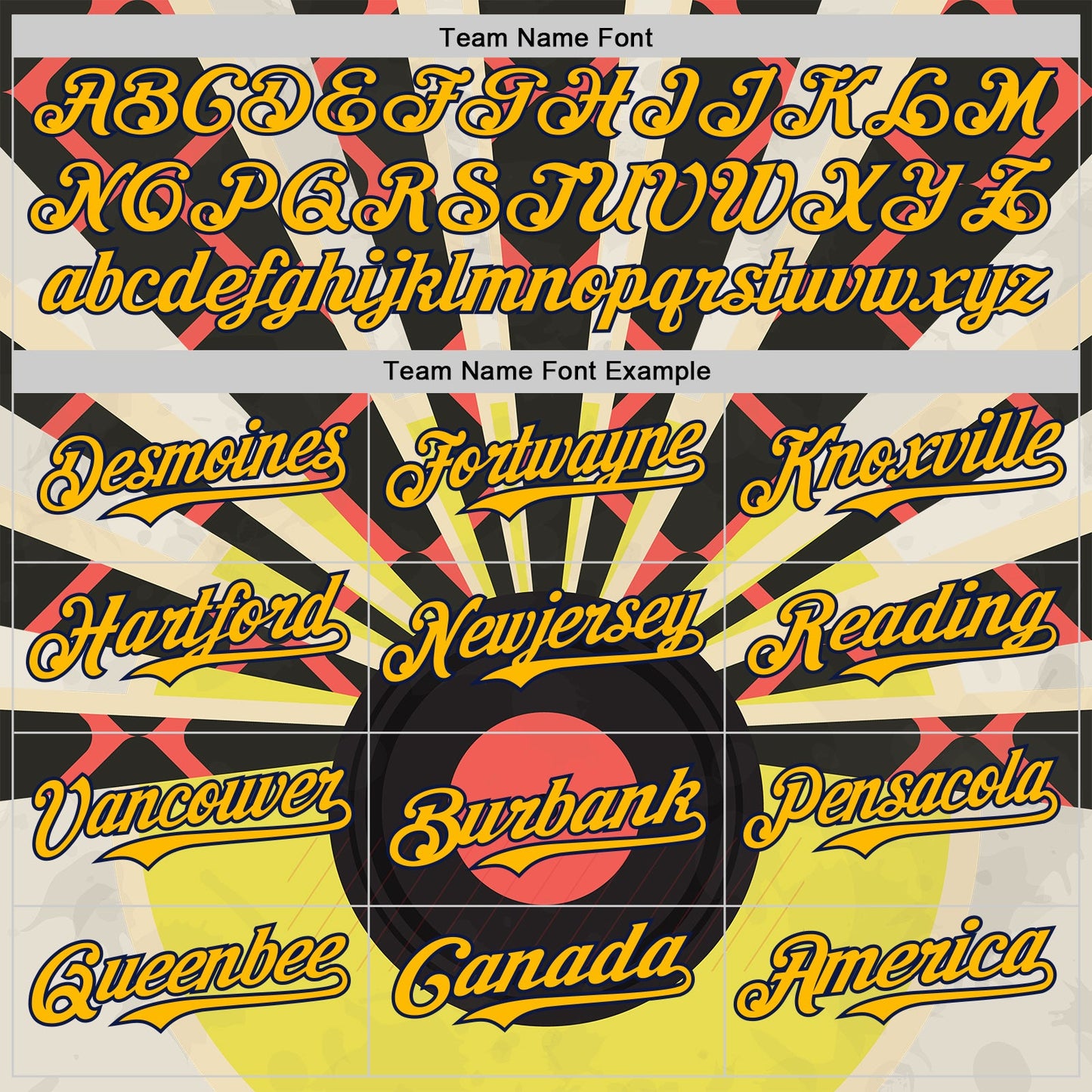 Custom Gold-Navy Burning Man Music Record Authentic Baseball Jersey view 4