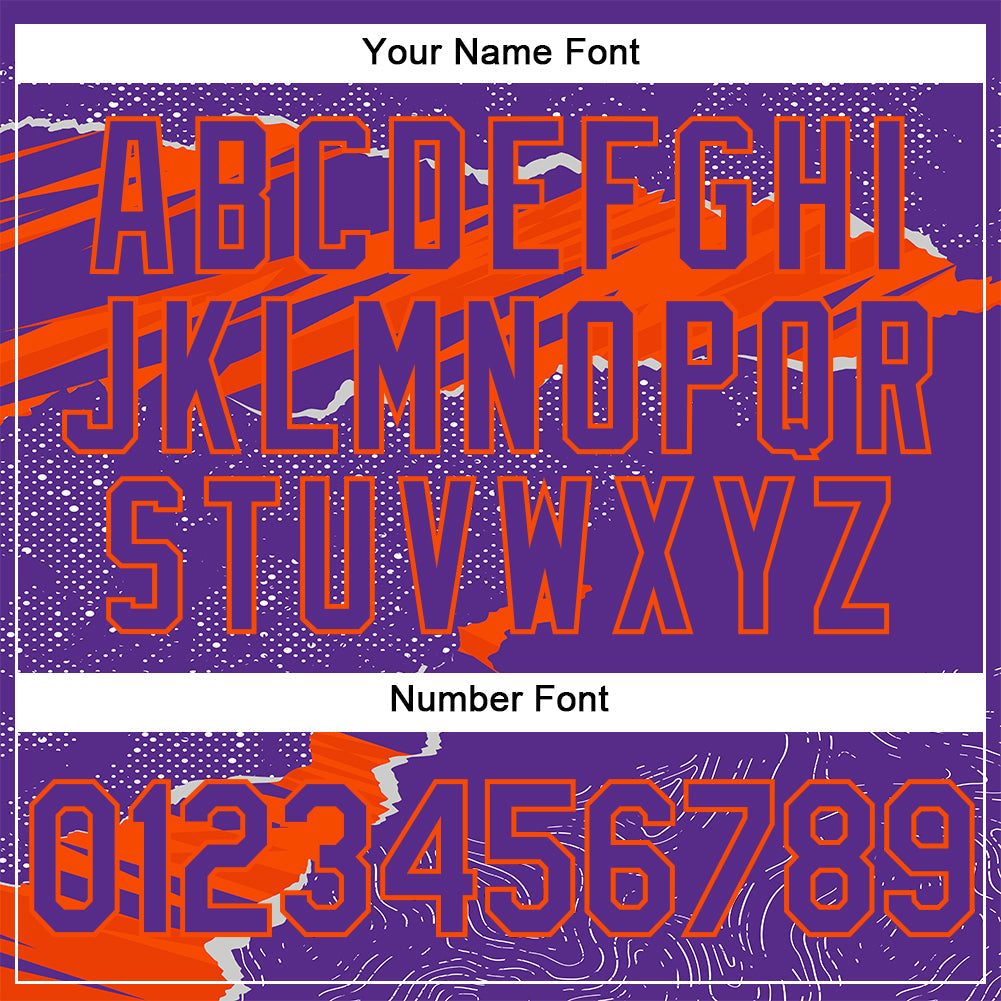 Custom Stitched Purple Orange 3D Pattern Design Torn Paper Style Sports Pullover Sweatshirt Hoodie view 4