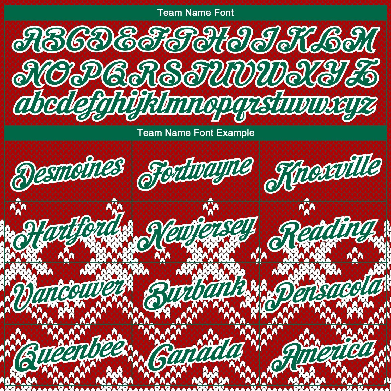 Custom Stitched Red Kelly Green-White Christmas Snowflakes 3D Sports Pullover Sweatshirt Hoodie view 3