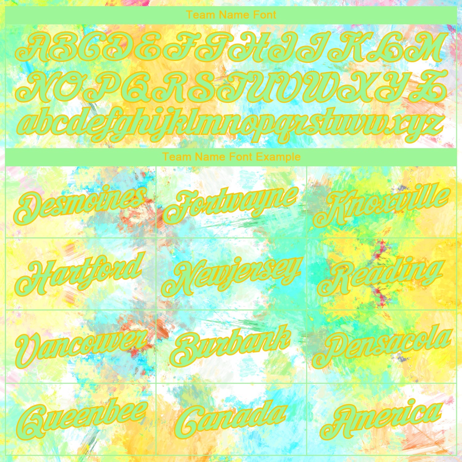 Custom Stitched Tie Dye Pea Green-Yellow 3D Watercolor Sports Pullover Sweatshirt Hoodie view 3