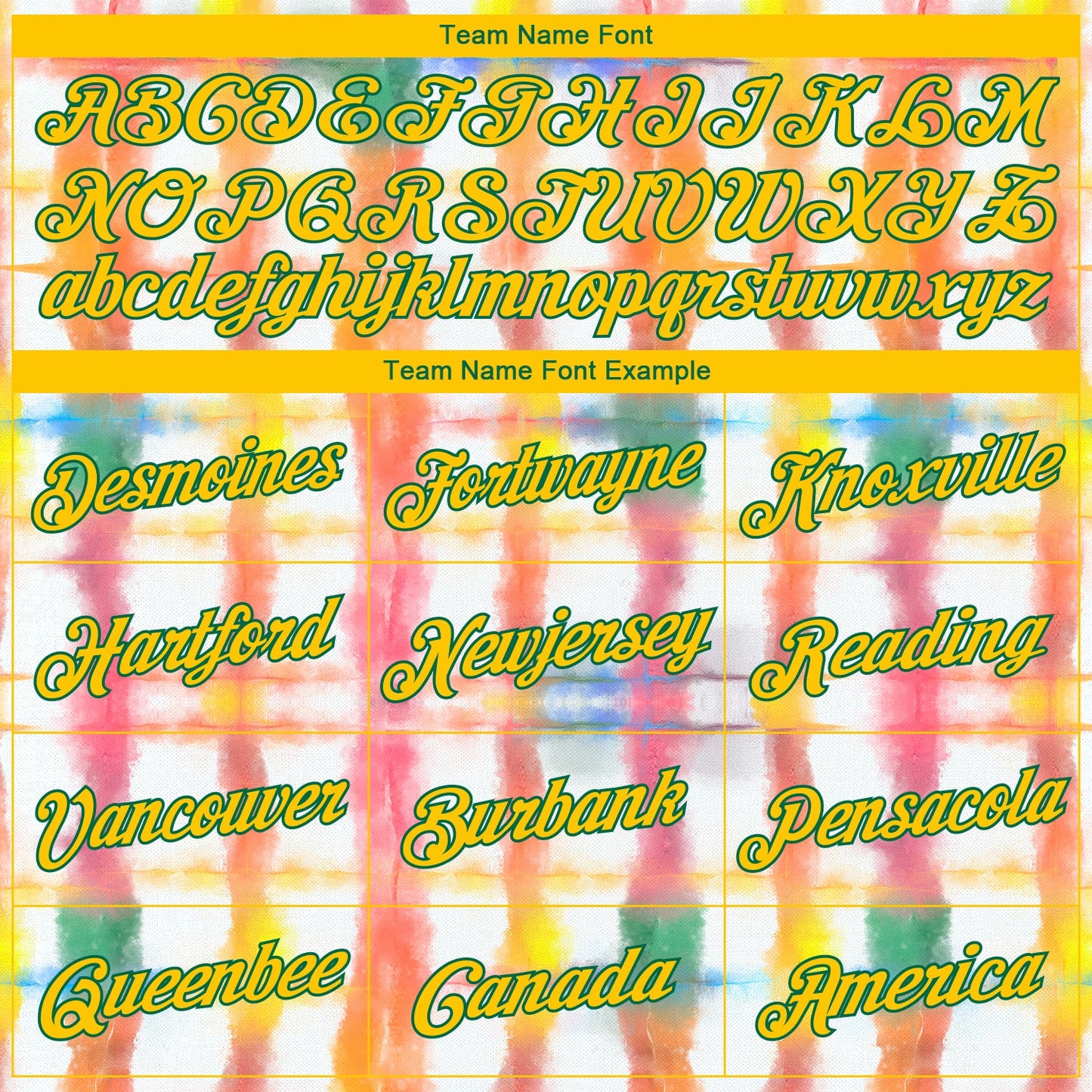 Custom Stitched Tie Dye Yellow-Kelly Green 3D Rainbow Watercolor Sports Pullover Sweatshirt Hoodie view 3