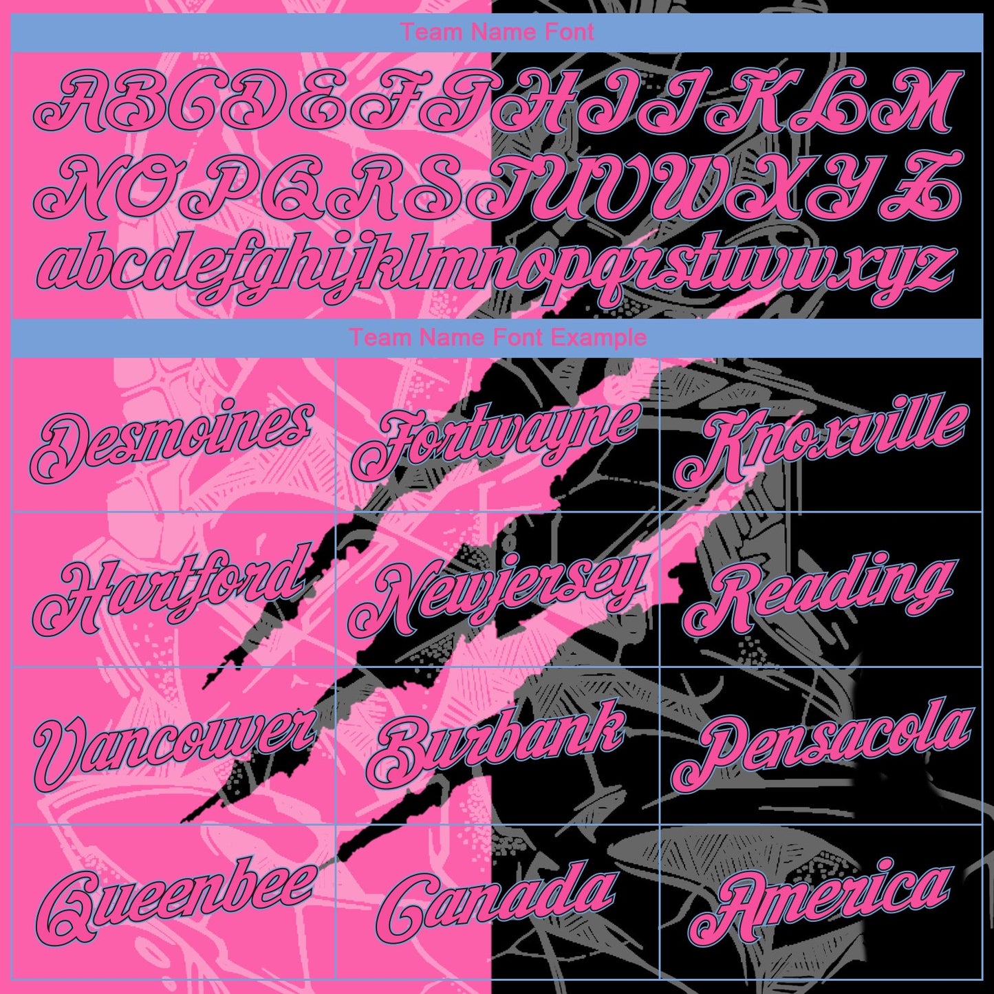 Custom Graffiti Pattern Pink Black-Light Blue 3D Scratch Authentic Basketball Jersey view 3