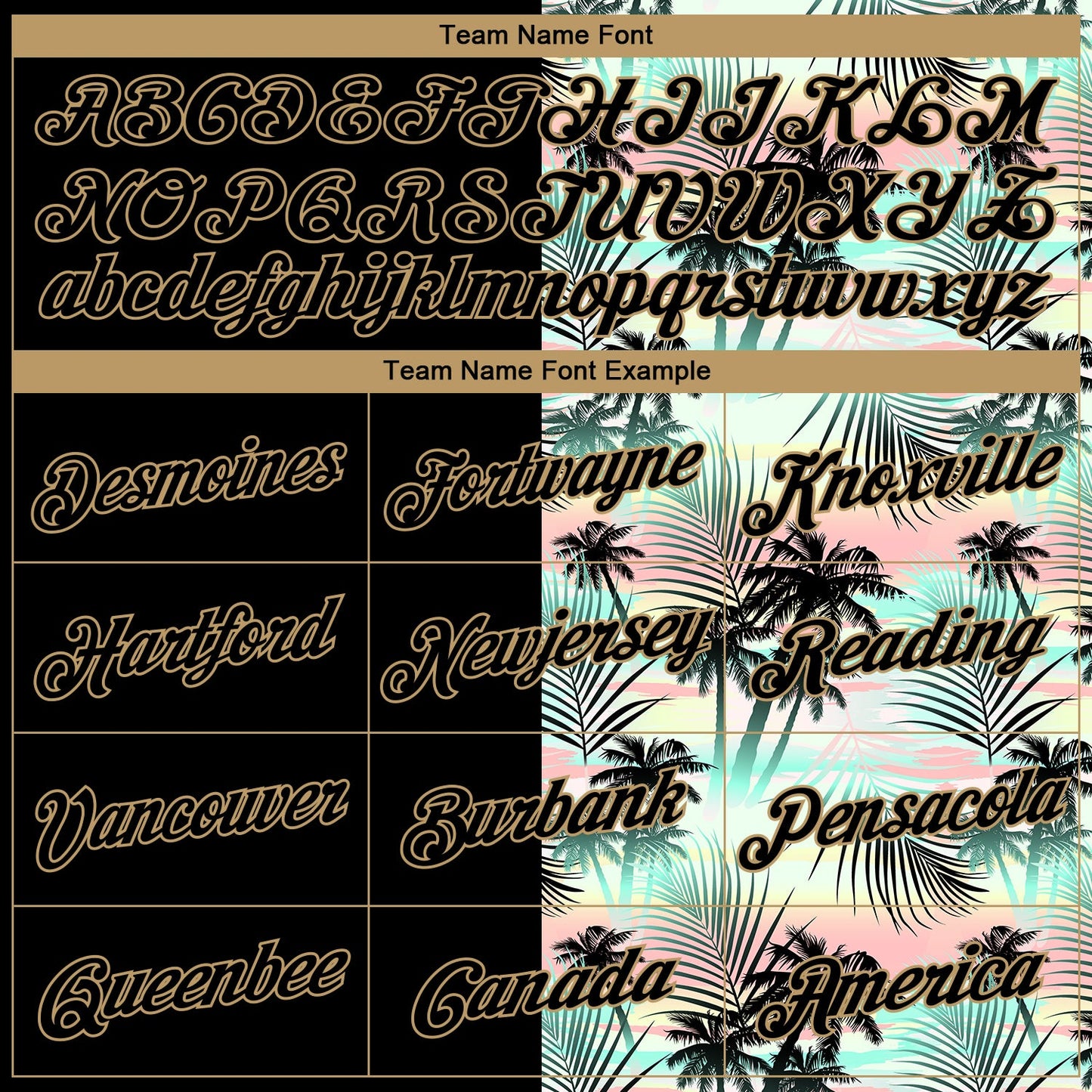 Custom Black Old Gold 3D Pattern Tropical Hawaii Palm Trees Authentic Basketball Jersey view 3