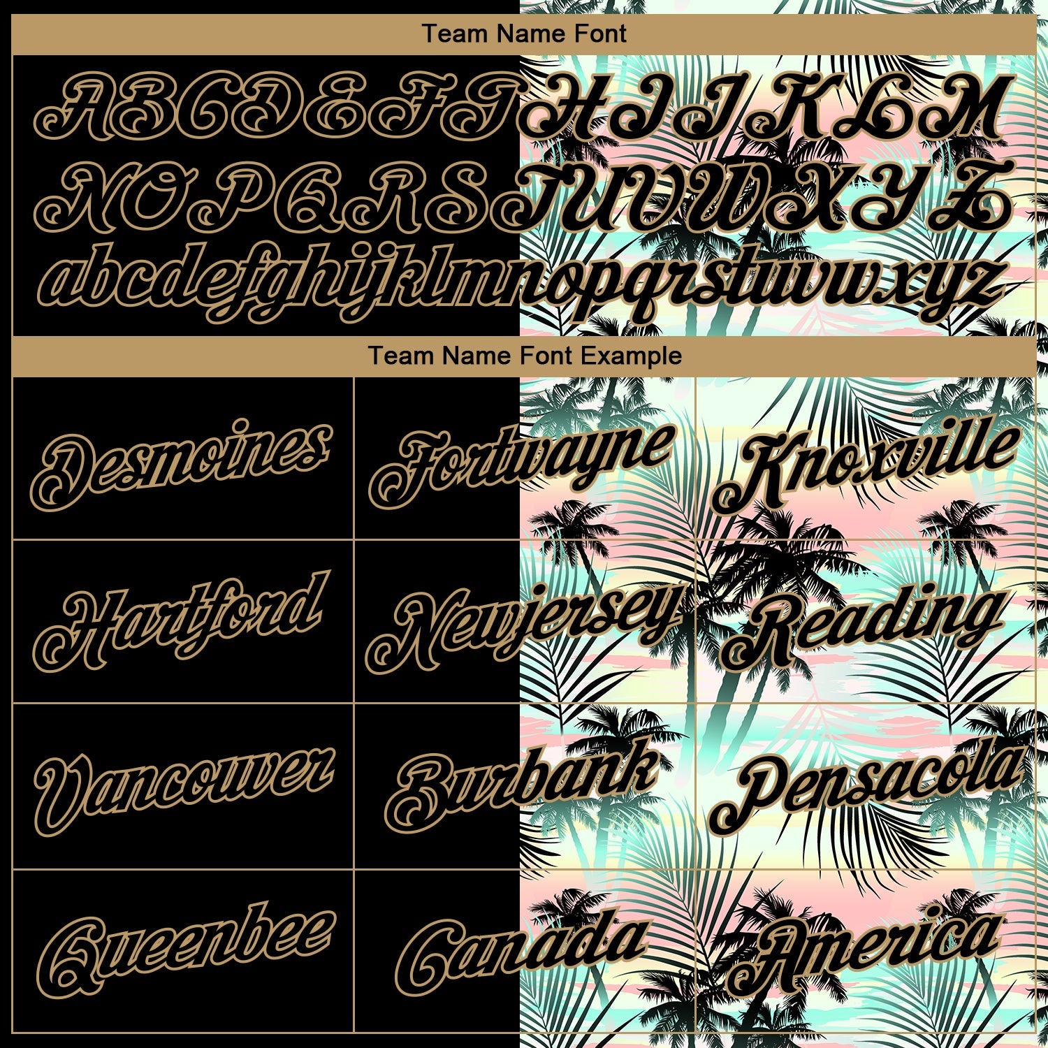 Custom Black Old Gold 3D Pattern Tropical Hawaii Palm Trees Authentic Basketball Jersey view 3