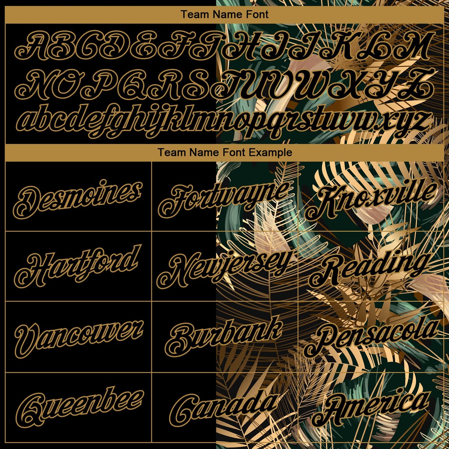 Custom Black Old Gold 3D Pattern Tropical Hawaii Palm Leaves Authentic Basketball Jersey view 3