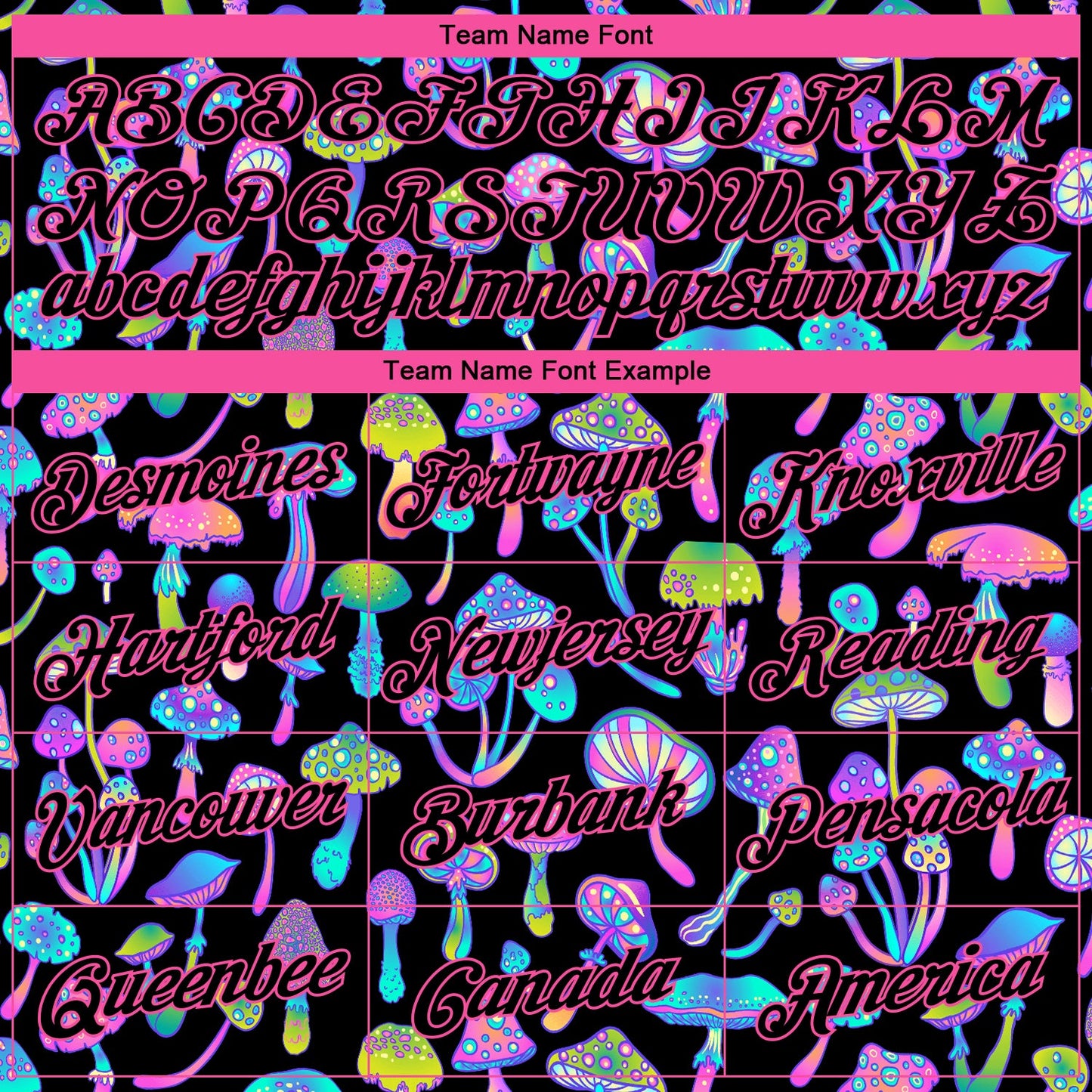 Custom Black Pink 3D Pattern Design Magic Mushrooms Psychedelic Hallucination Authentic Basketball Jersey view 3