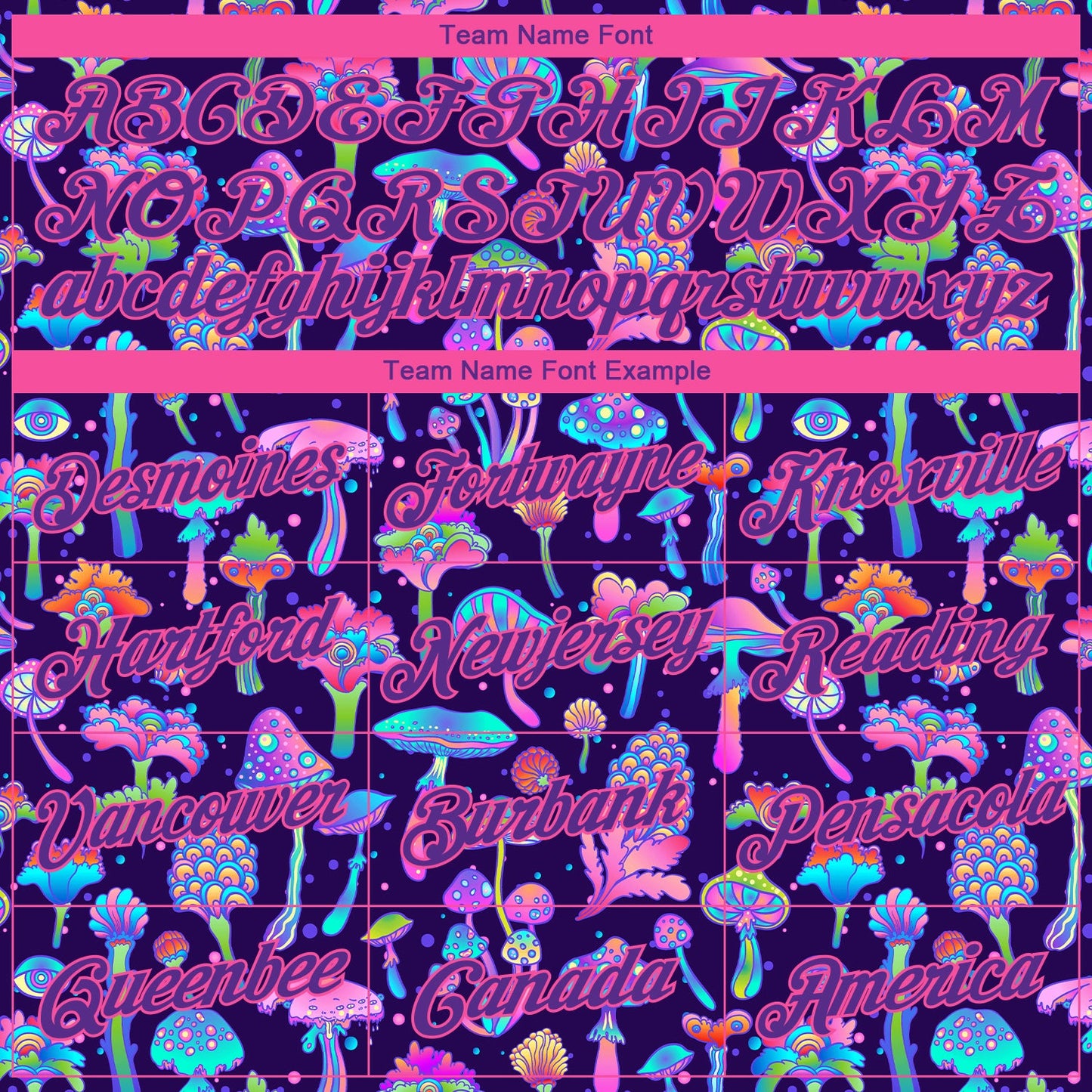 Custom Purple Pink 3D Pattern Design Flowers And Mushrooms Psychedelic Hallucination Authentic Basketball Jersey view 3