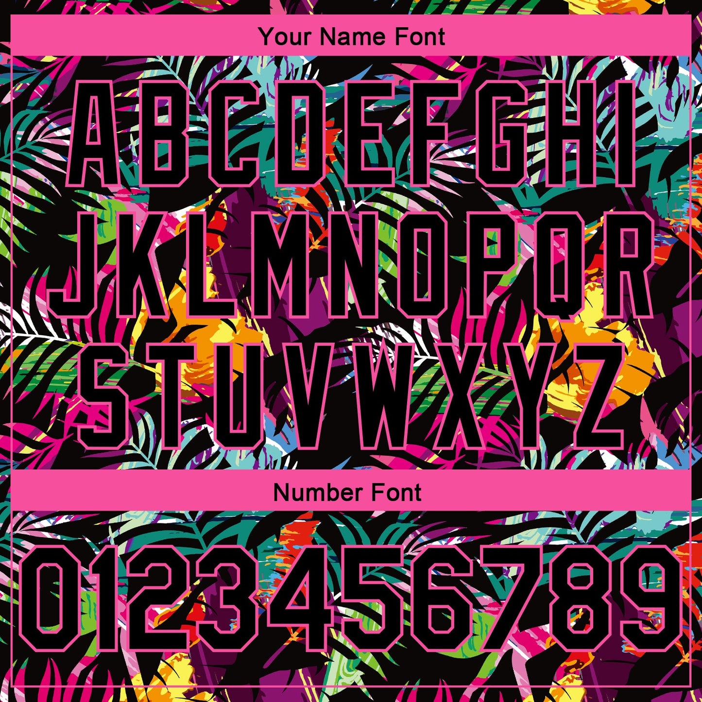 Custom Black Pink-Light Blue 3D PatternTropical Hawaii Palm Leaves Authentic Basketball Jersey view 4