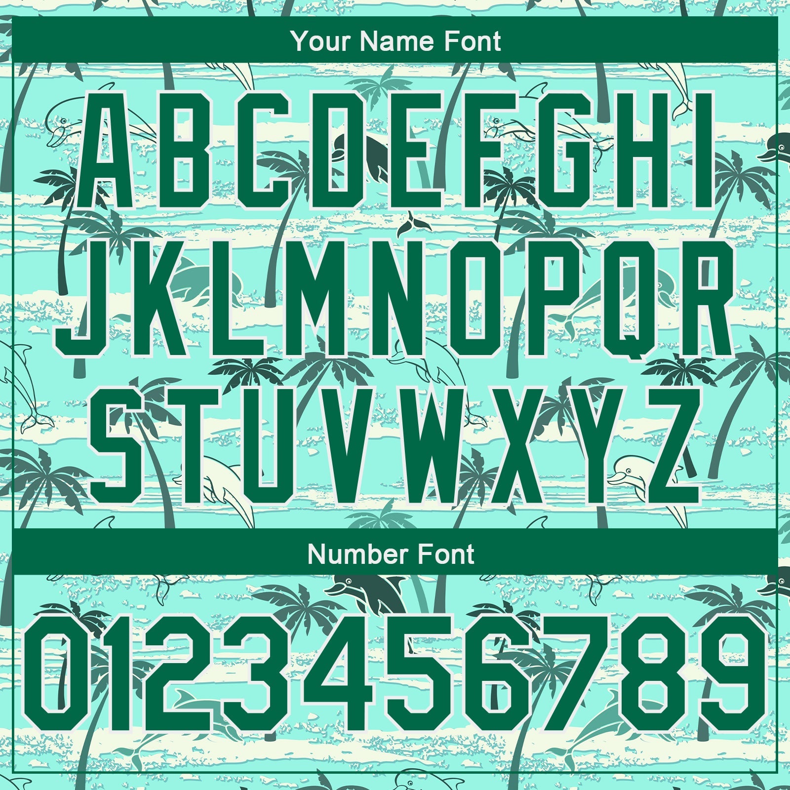 Custom Teal Kelly Green-White 3D Pattern Tropical Hawaii Palm Trees Authentic Basketball Jersey view 4