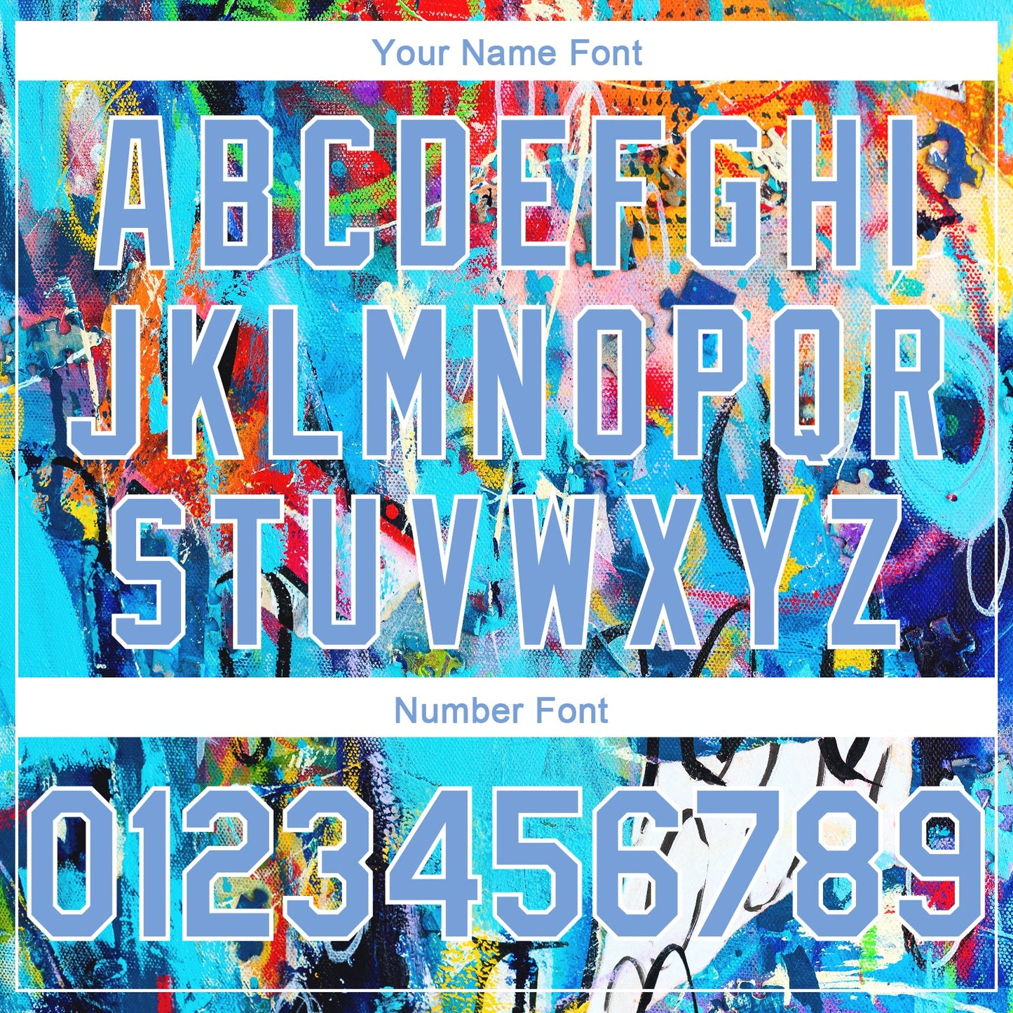 Custom Graffiti Pattern Light Blue-White 3D Grunge Art Authentic Basketball Jersey view 4