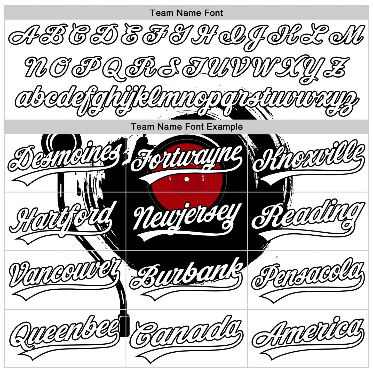 Custom White Black 3D Pattern Design Music Festival Vintage Vinyl Record Authentic Baseball Jersey view 4