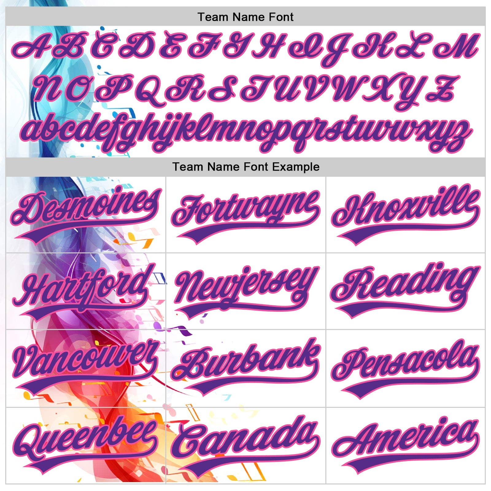 Custom White Purple-Pink 3D Pattern Design Music Festival Colorful Musical Notes Authentic Baseball Jersey view 4