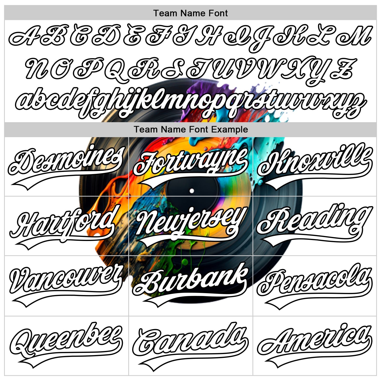 Custom White Black 3D Pattern Design Music Festival Record With Colorful Splatter Authentic Baseball Jersey view 4