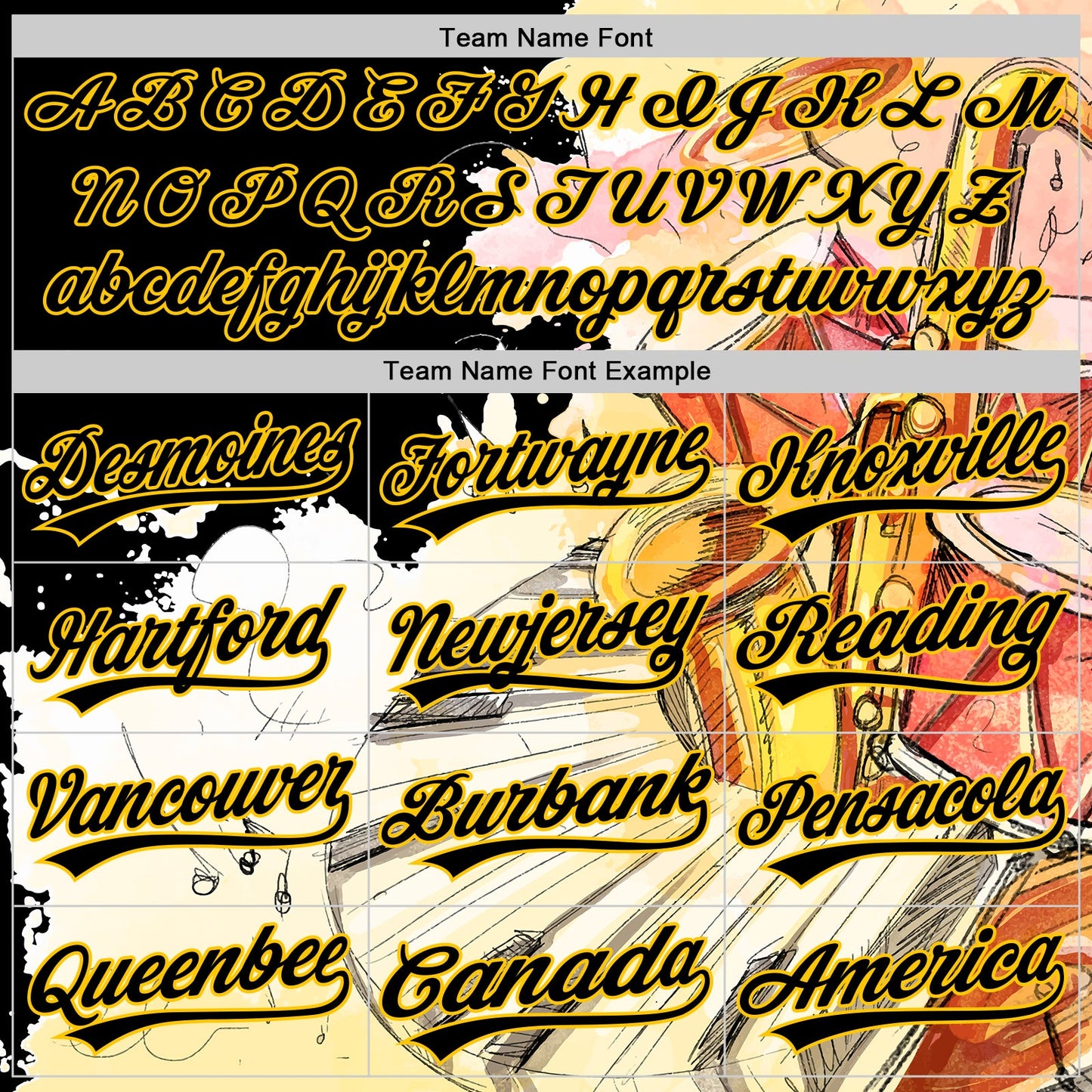 Custom White Black-Yellow 3D Pattern Design Music Festival Watercolor International Jazz Day Authentic Baseball Jersey view 4