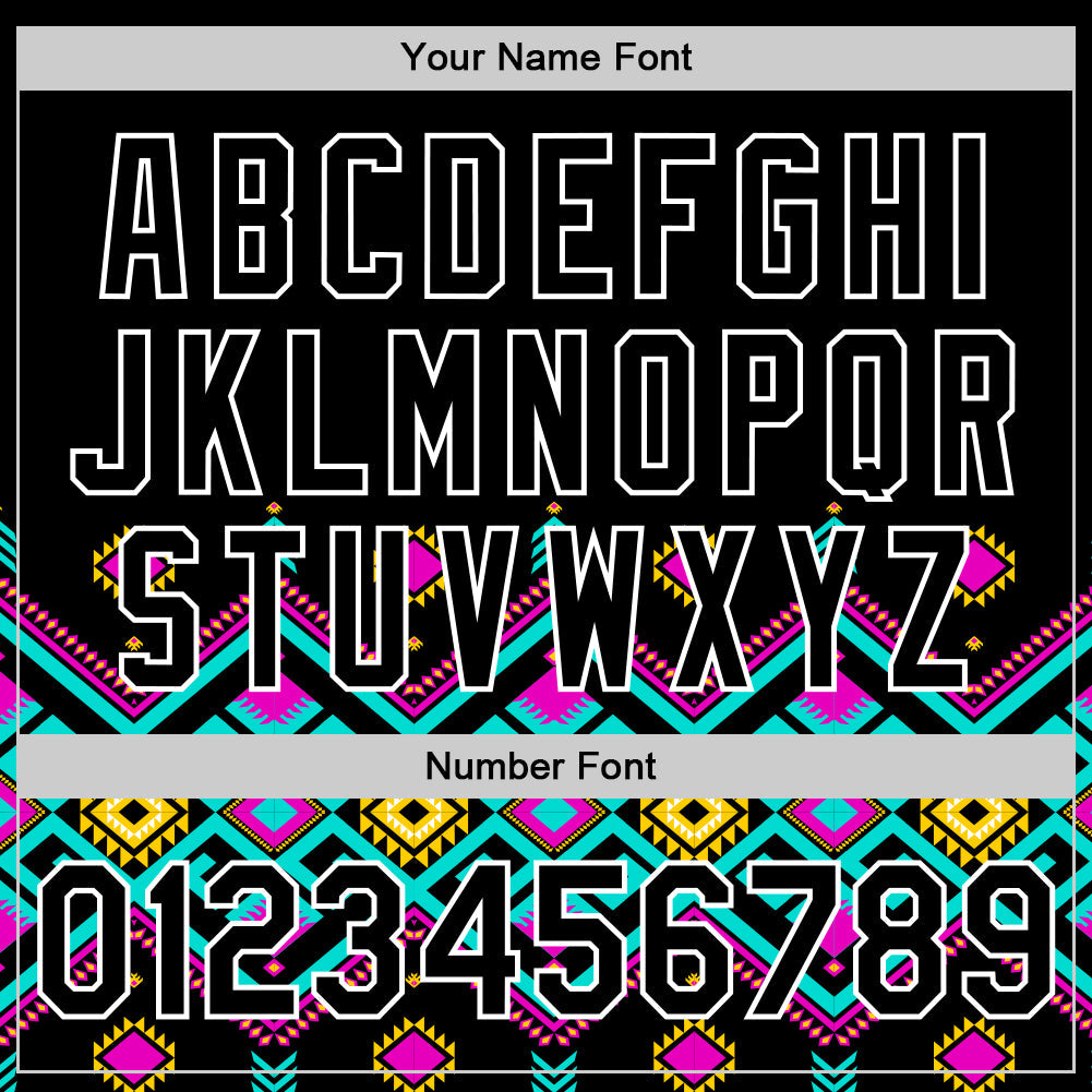 Custom Black White 3D Pattern Design Traditional African Ethnic Style Authentic Baseball Jersey view 4