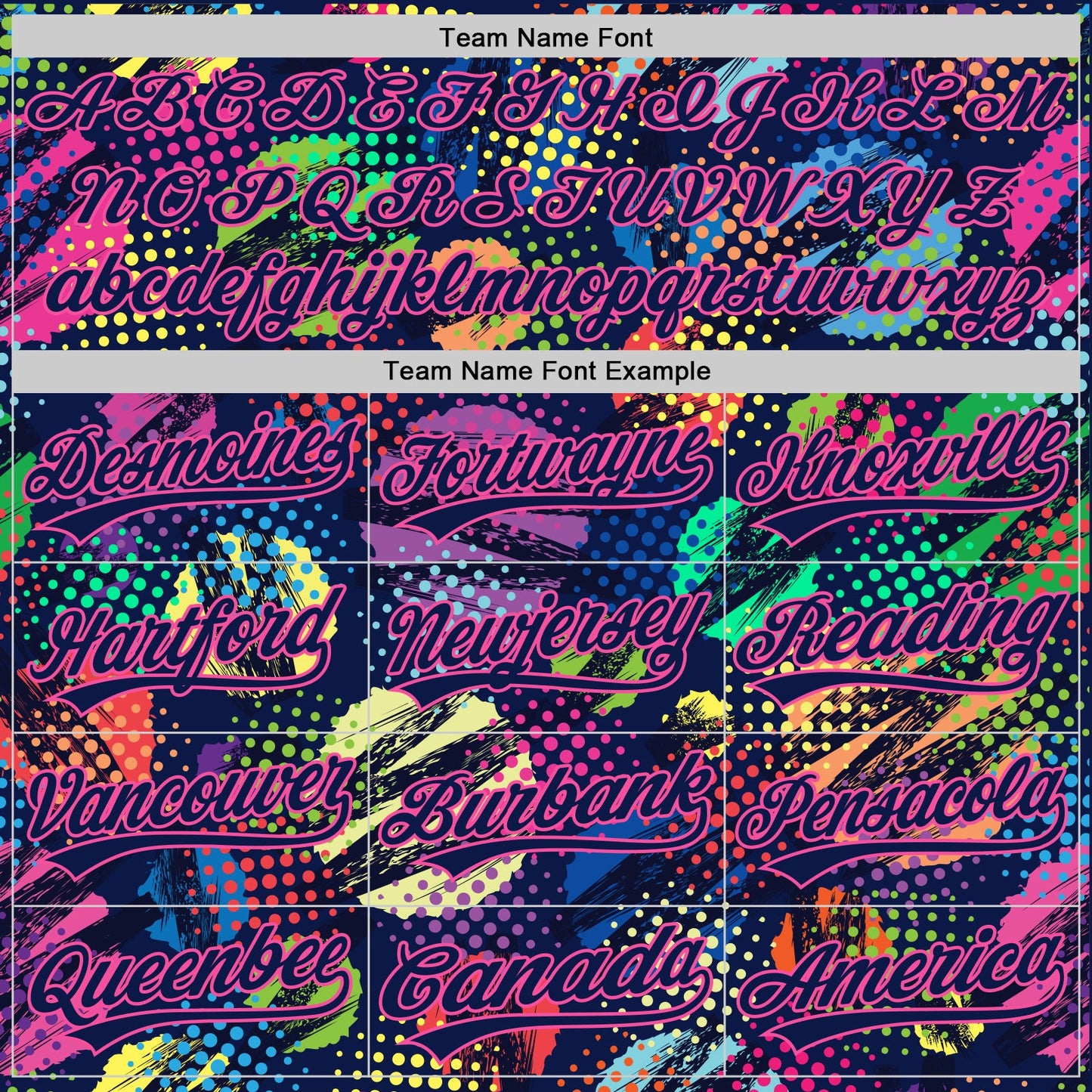 Custom Navy Pink 3D Pattern Design Abstract Halftone Circles Zigzag Style Authentic Baseball Jersey view 3