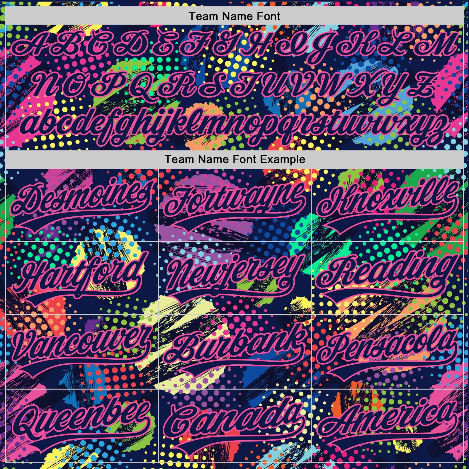 Custom Navy Pink 3D Pattern Design Abstract Halftone Circles Zigzag Style Authentic Baseball Jersey view 3