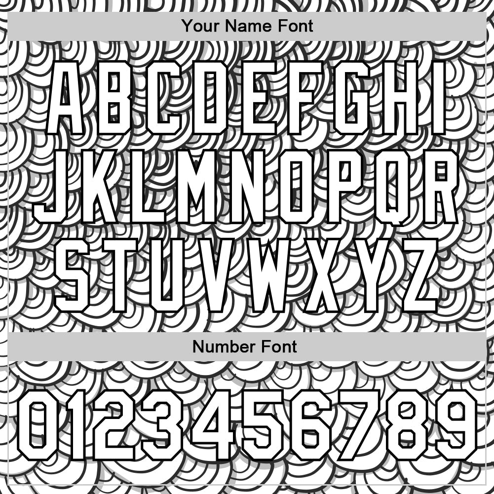 Custom White Black 3D Pattern Design Abstract Doodle Line Art Authentic Baseball Jersey view 4
