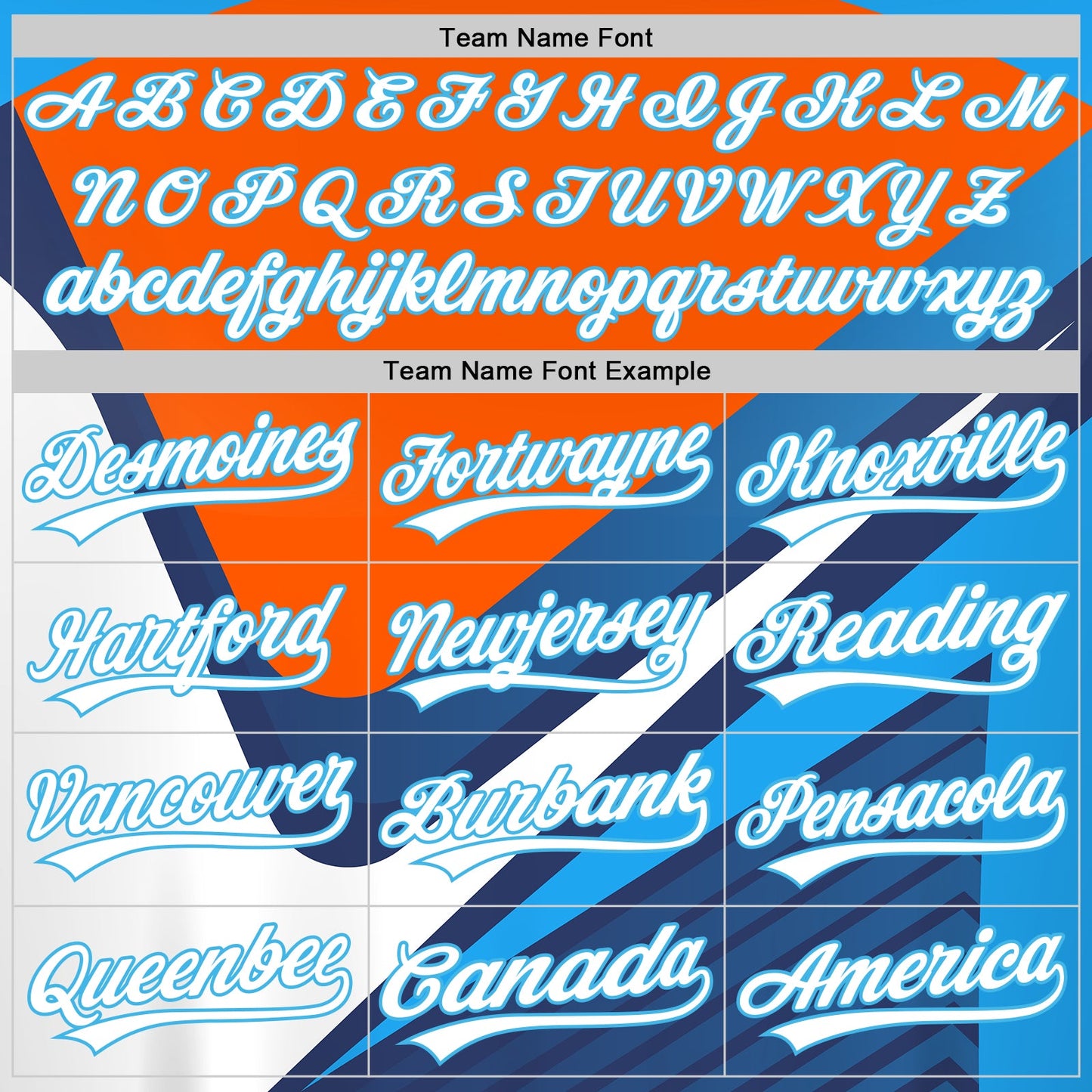 Custom Navy White Orange-Sky Blue 3D Pattern Design Abstract Sport Authentic Baseball Jersey view 4