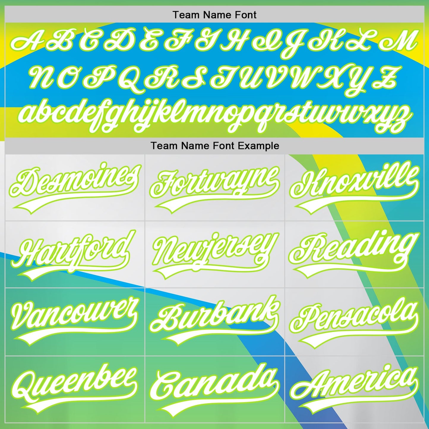 Custom Neon Green White-Sky Blue 3D Pattern Design Abstract Sport Authentic Baseball Jersey view 4
