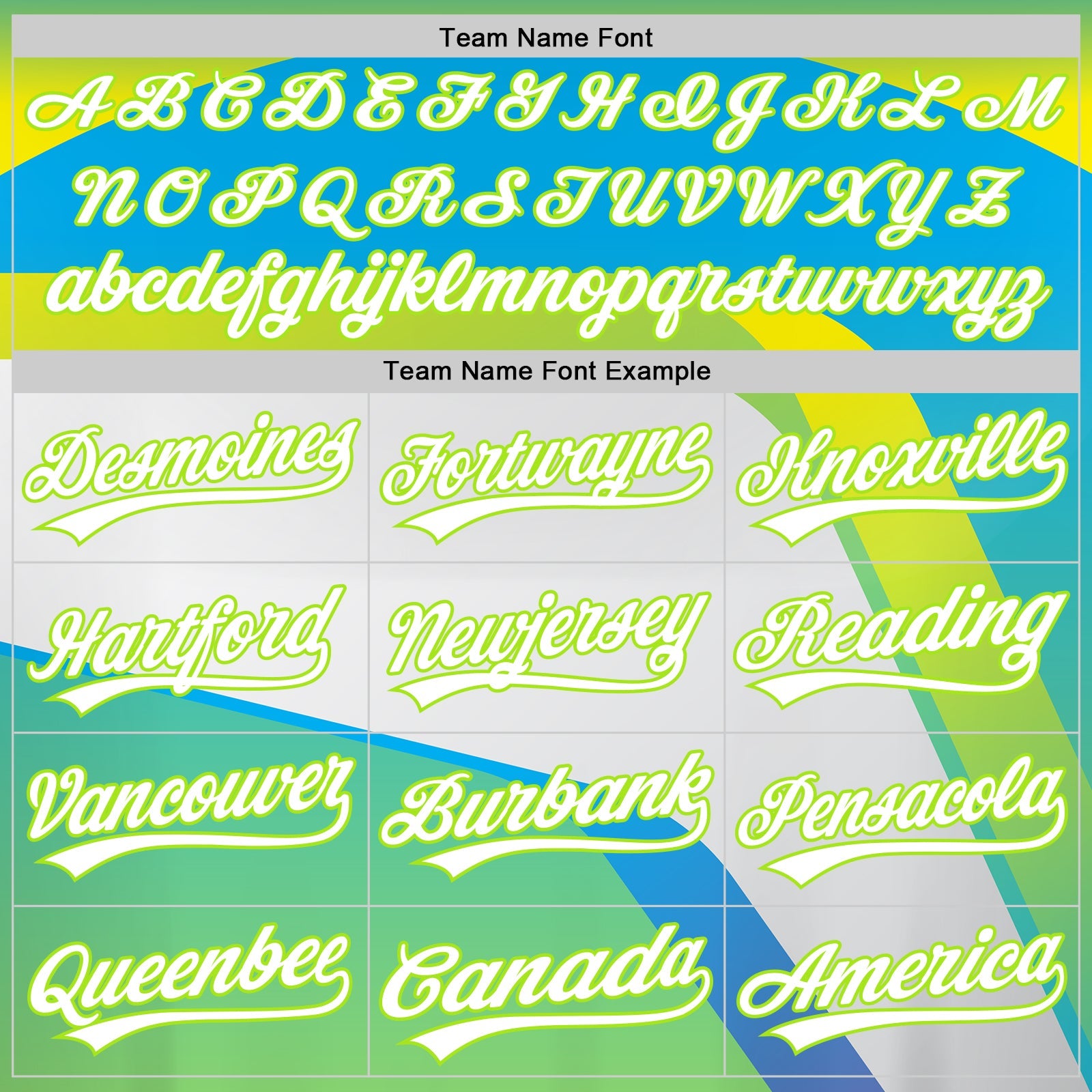 Custom Neon Green White-Sky Blue 3D Pattern Design Abstract Sport Authentic Baseball Jersey view 4