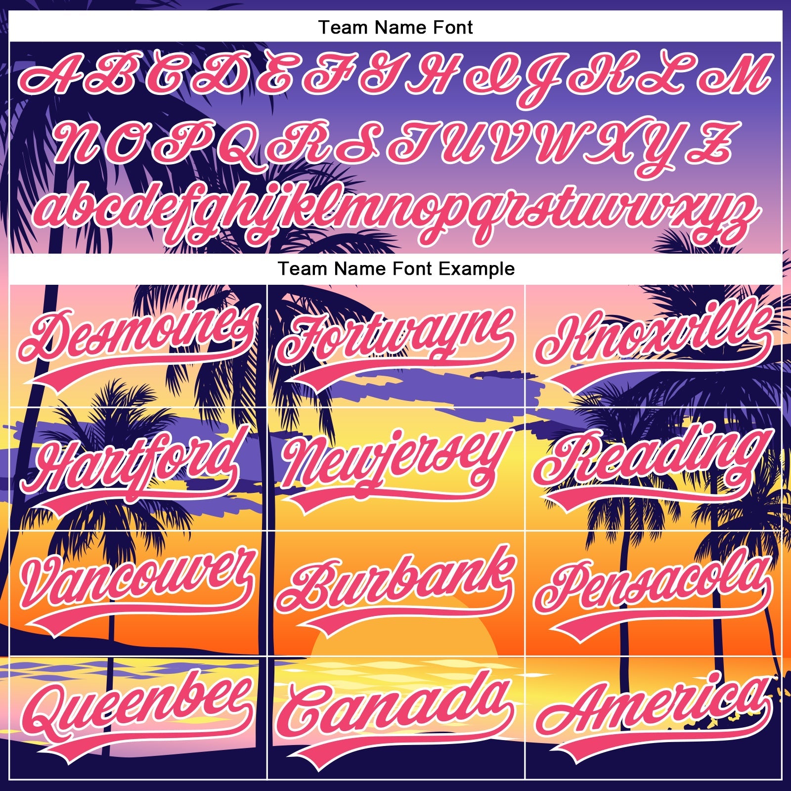 Custom Purple Neon Pink-White 3D Pattern Design Hawaii Palm Trees And Beach Sunrise Authentic Baseball Jersey view 4