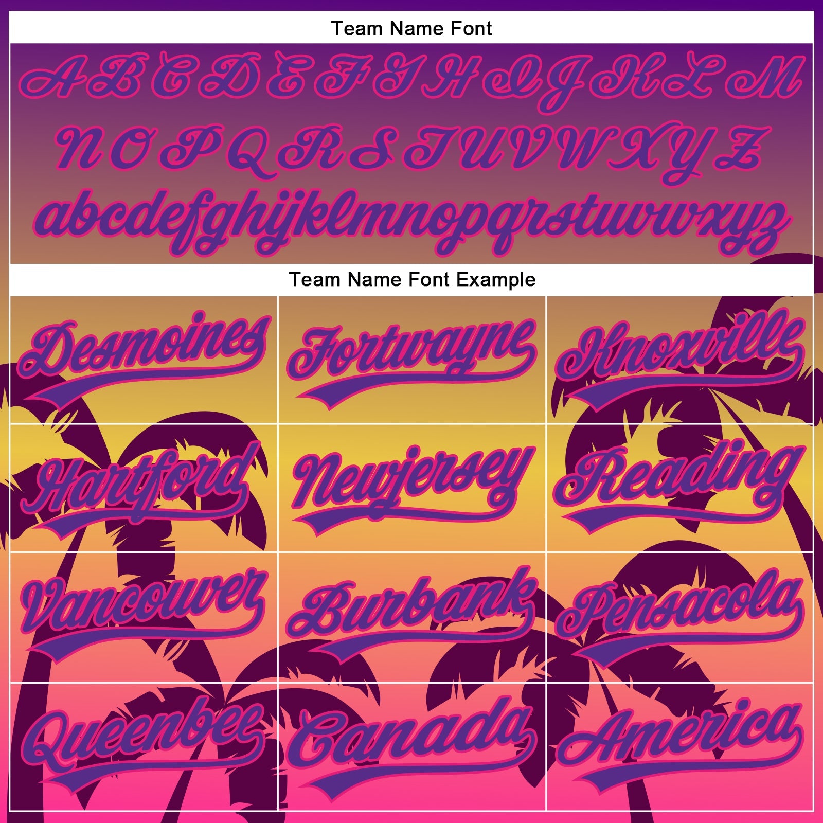 Custom Purple Hot Pink 3D Pattern Design Hawaii Palm Trees Authentic Baseball Jersey view 4