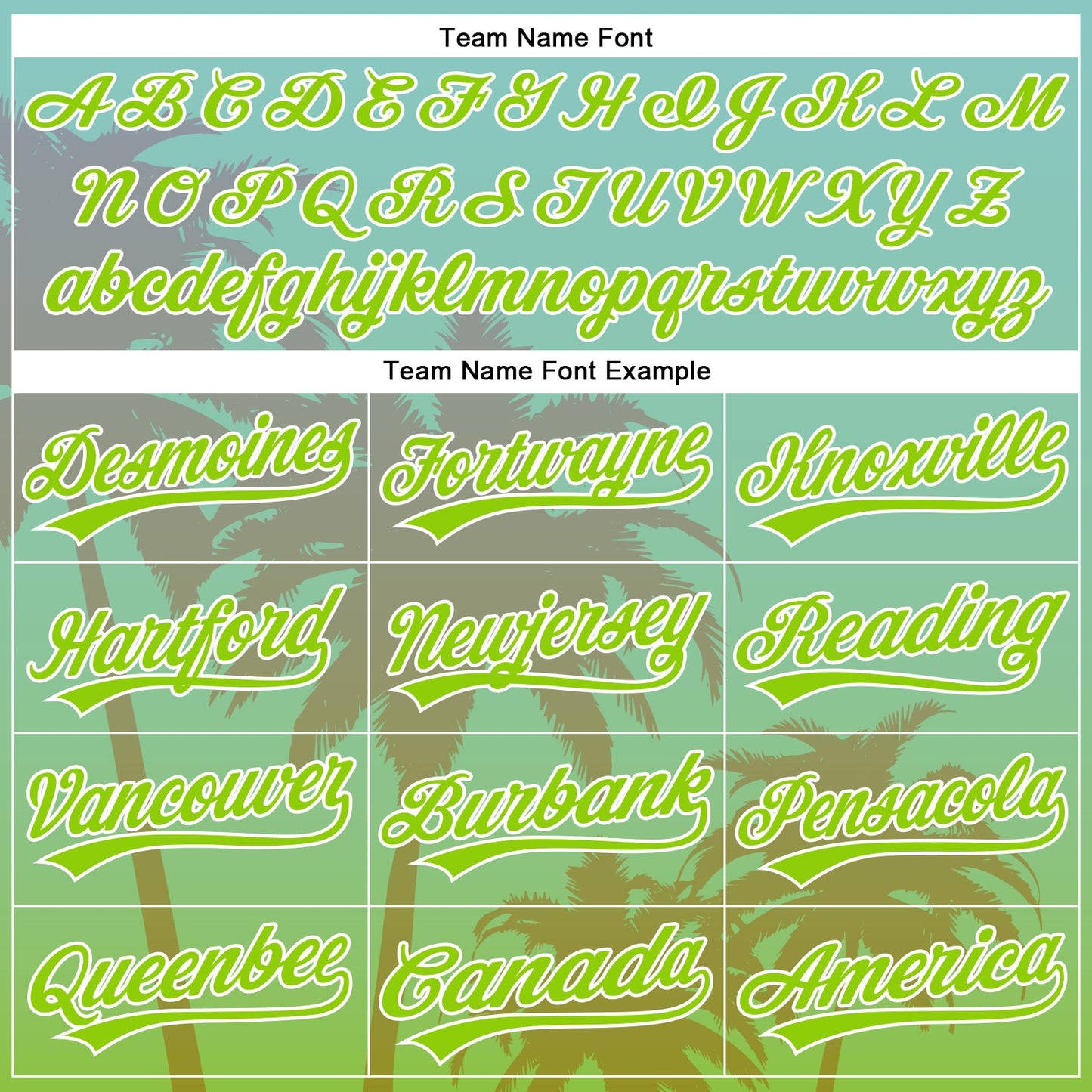 Custom Aqua Neon Green-White 3D Pattern Design Hawaii Palm Trees Authentic Baseball Jersey view 4
