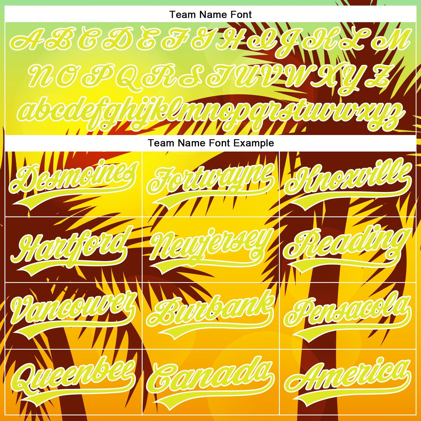 Custom Gold Neon Yellow-White 3D Pattern Design Hawaii Palm Trees Authentic Baseball Jersey view 4