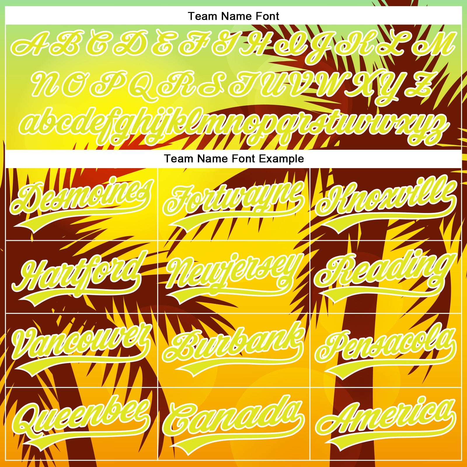 Custom Gold Neon Yellow-White 3D Pattern Design Hawaii Palm Trees Authentic Baseball Jersey view 4