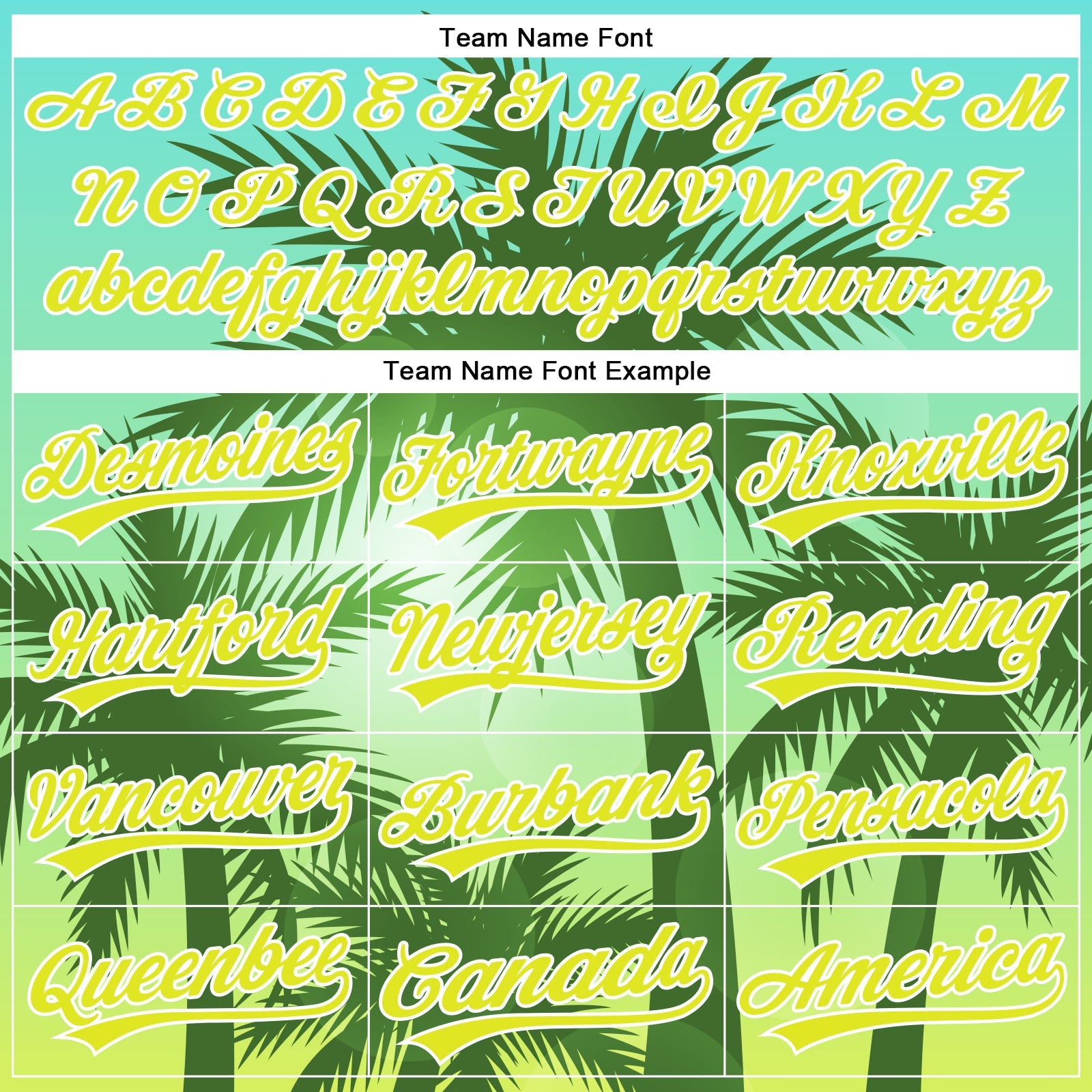 Custom Light Blue Neon Yellow-White 3D Pattern Design Hawaii Palm Trees Authentic Baseball Jersey view 4