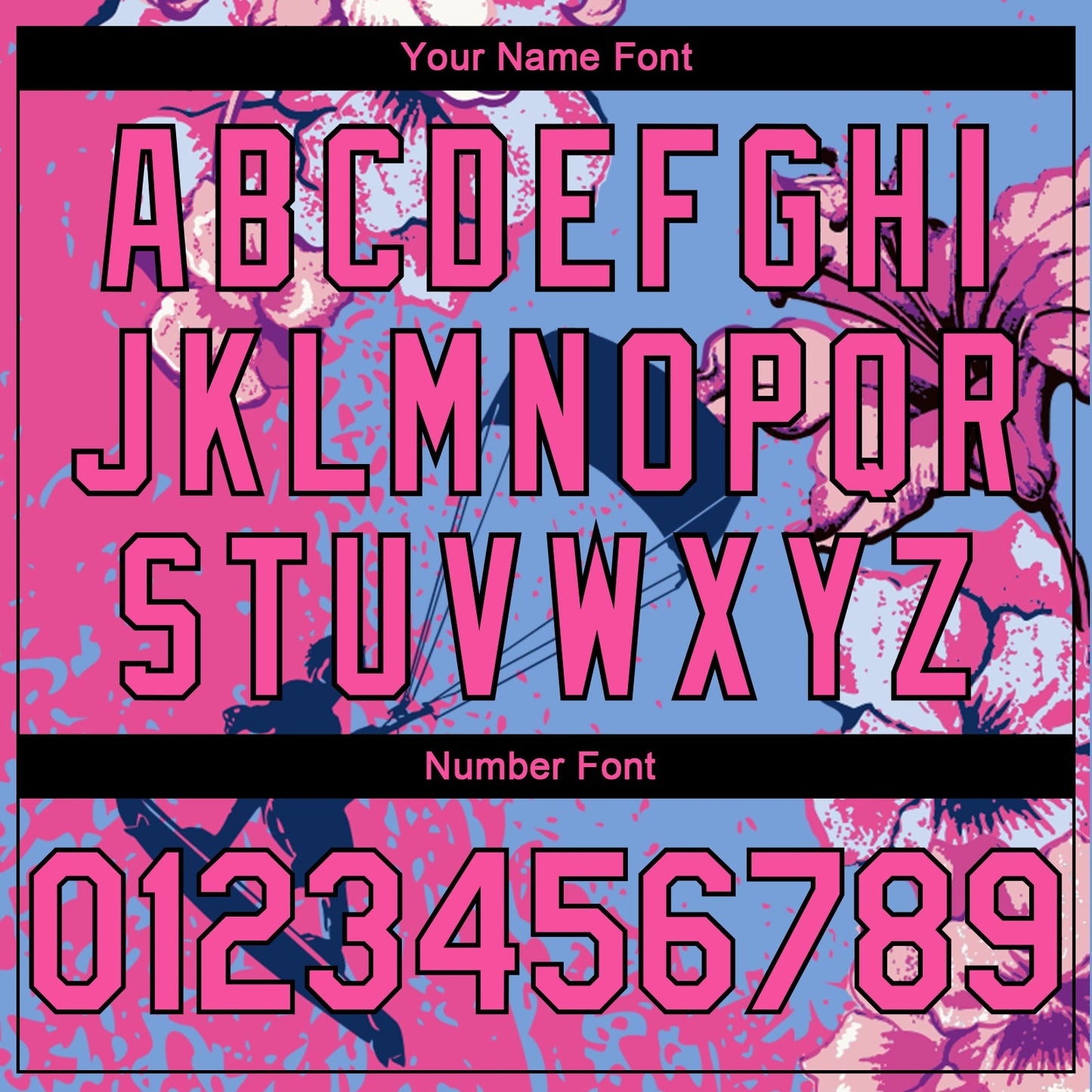 Custom Light Blue Pink-Black 3D Pattern Flowers And Beach Surfing Authentic Basketball Jersey view 4