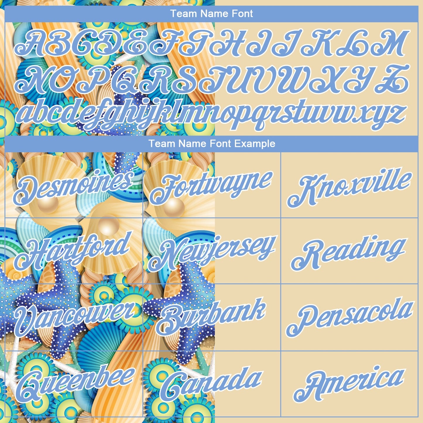 Custom City Cream Light Blue-White 3D Pattern Beach Seashells And Starfishes Authentic Basketball Jersey view 3