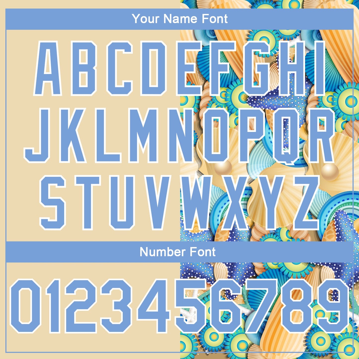 Custom City Cream Light Blue-White 3D Pattern Beach Seashells And Starfishes Authentic Basketball Jersey view 4