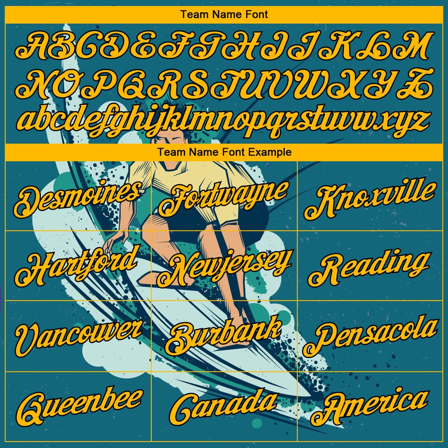 Custom Teal Gold-Black 3D Pattern Beach Surfing Authentic Basketball Jersey view 3