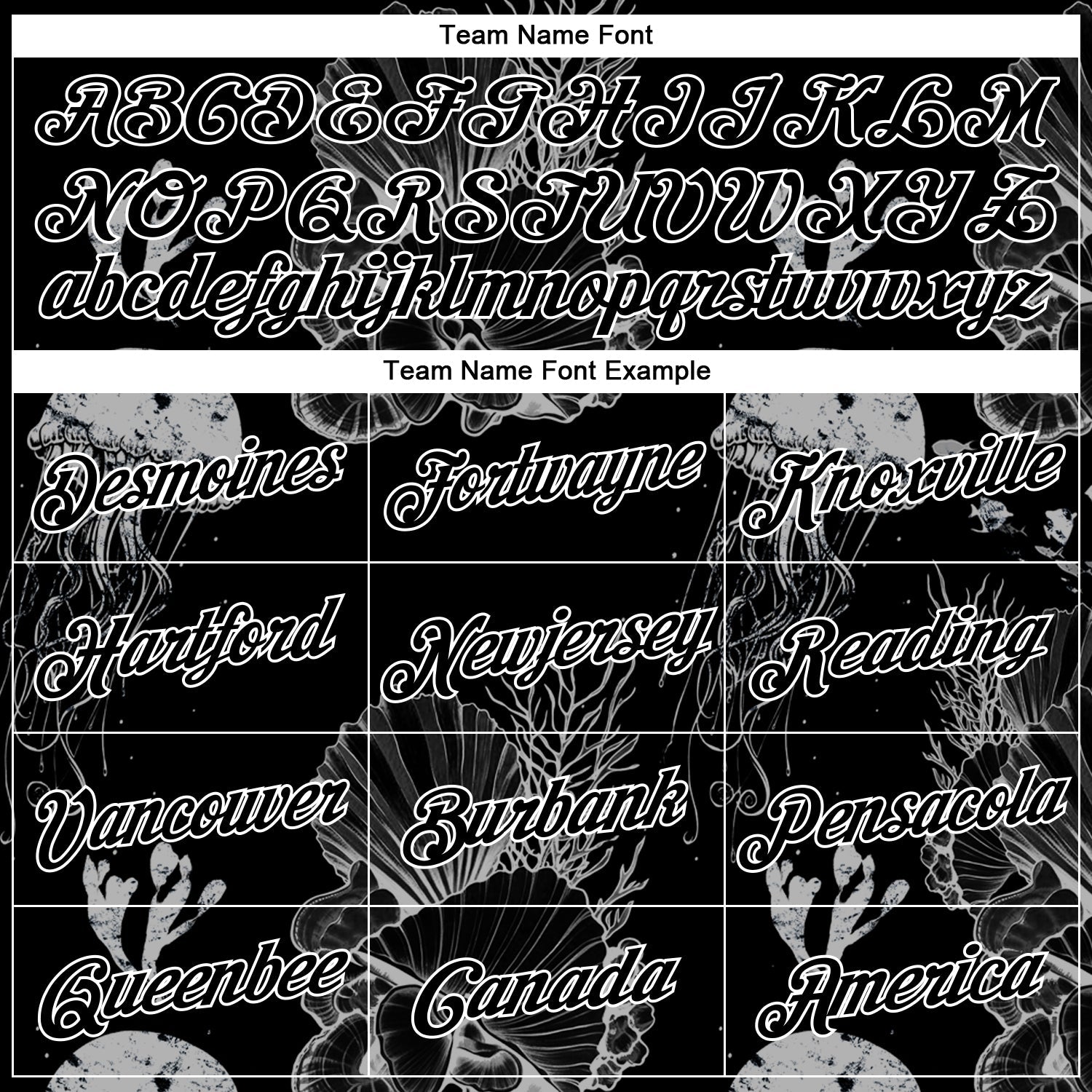 Custom Black White 3D Pattern Design Jellyfishes And Seashells Authentic Basketball Jersey view 3