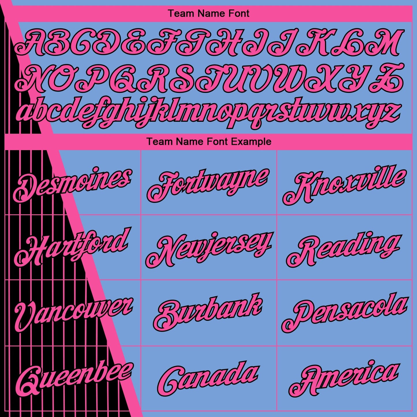 Custom Light Blue Pink-Black Triangle Pinstripes Authentic City Edition Basketball Jersey view 3