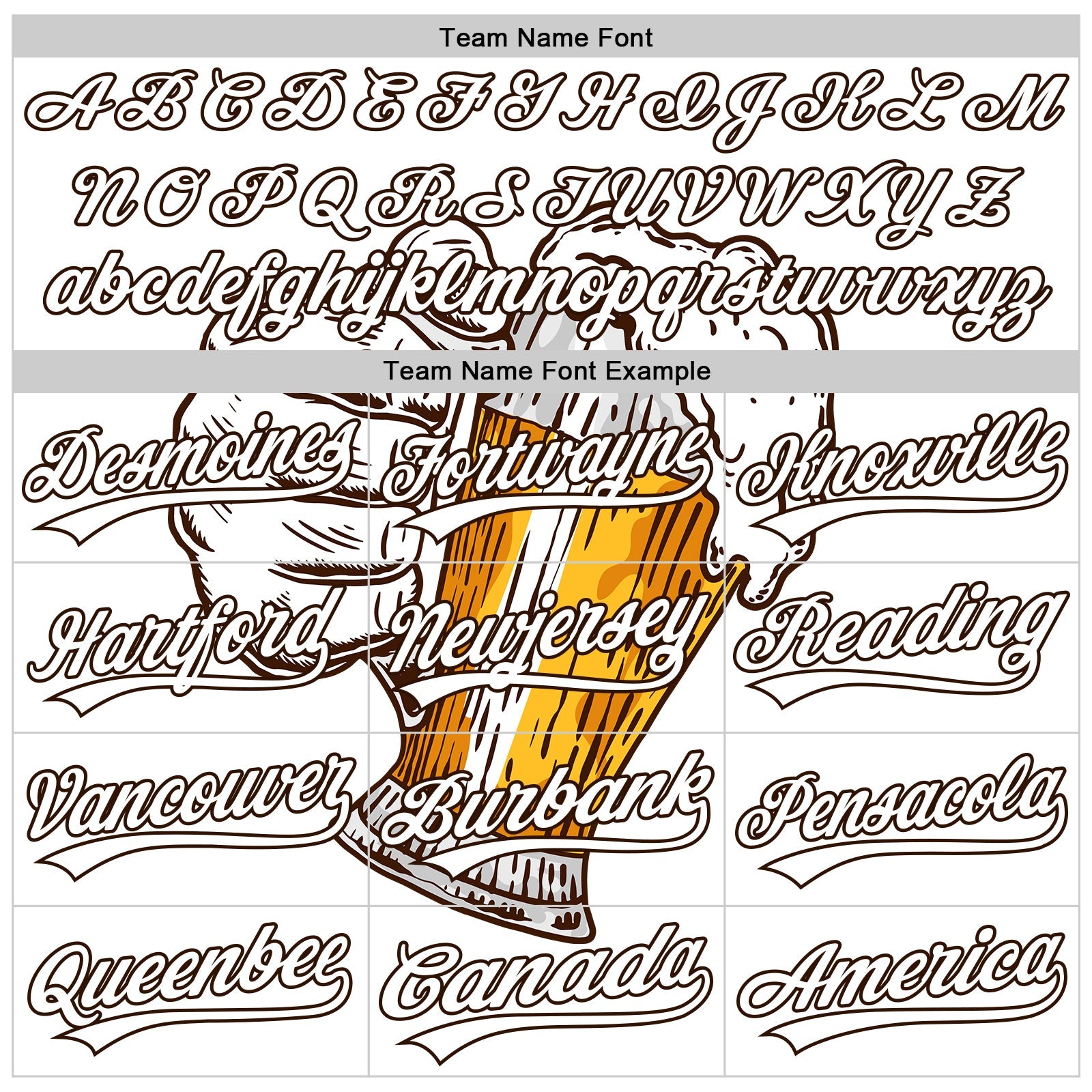 Custom White Brown 3D Pattern Design Beer Festival Authentic Baseball Jersey view 4