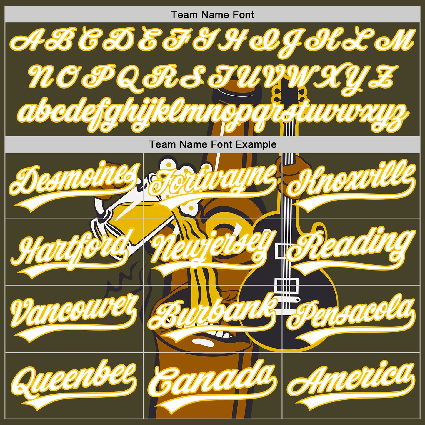 Custom Olive White-Yellow 3D Pattern Design Beer And Music Authentic Baseball Jersey view 4