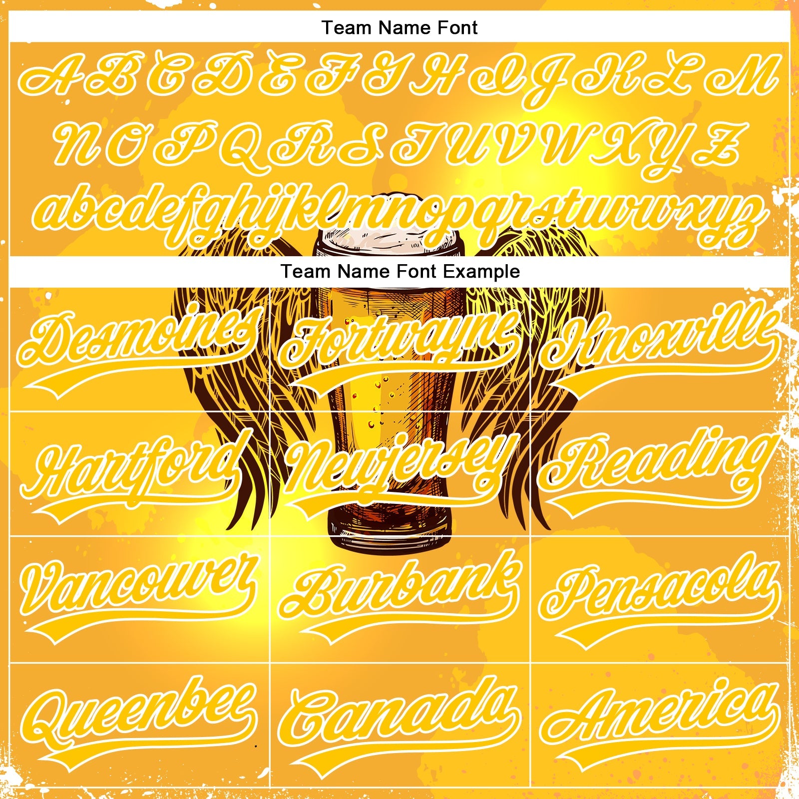 Custom Yellow White 3D Pattern Design Beer Authentic Baseball Jersey view 4
