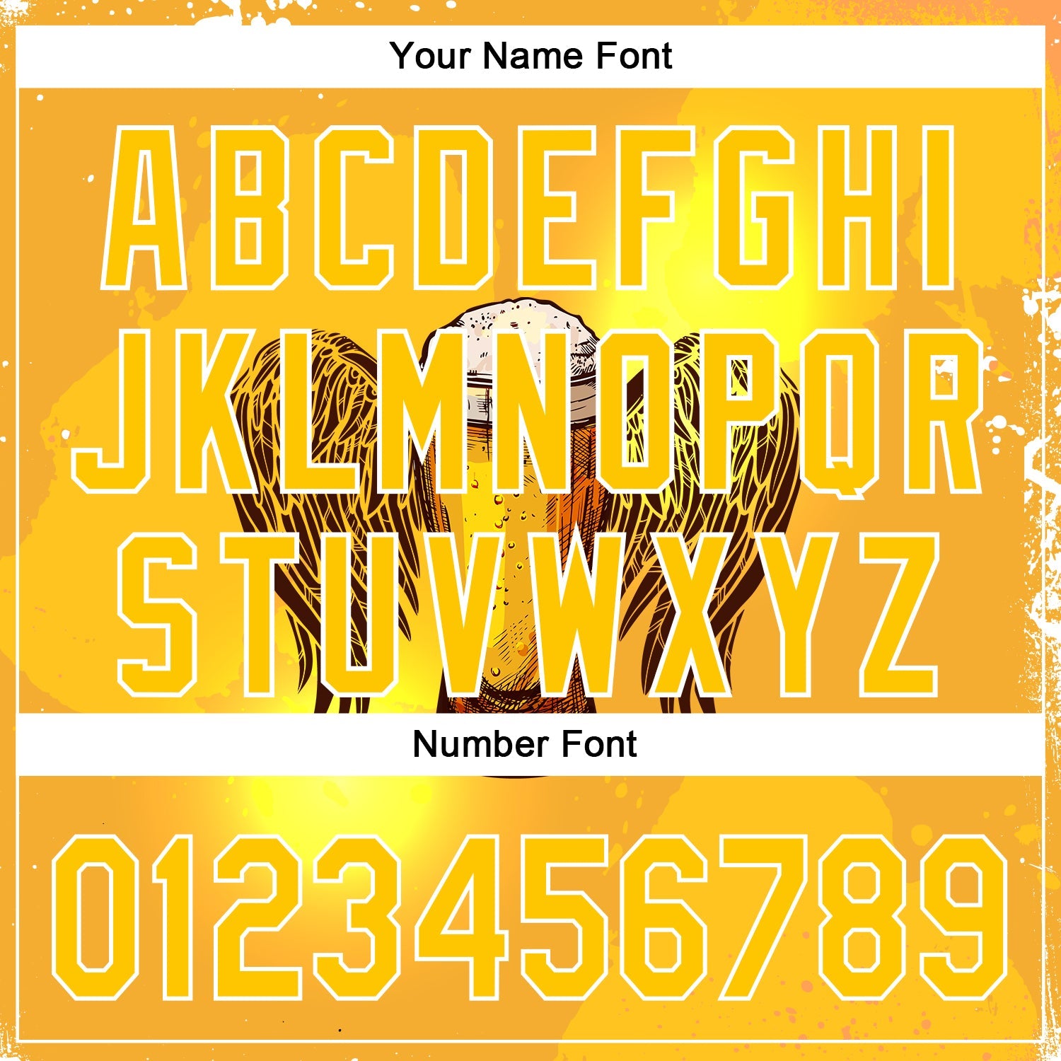 Custom Yellow White 3D Pattern Design Beer Authentic Baseball Jersey view 5