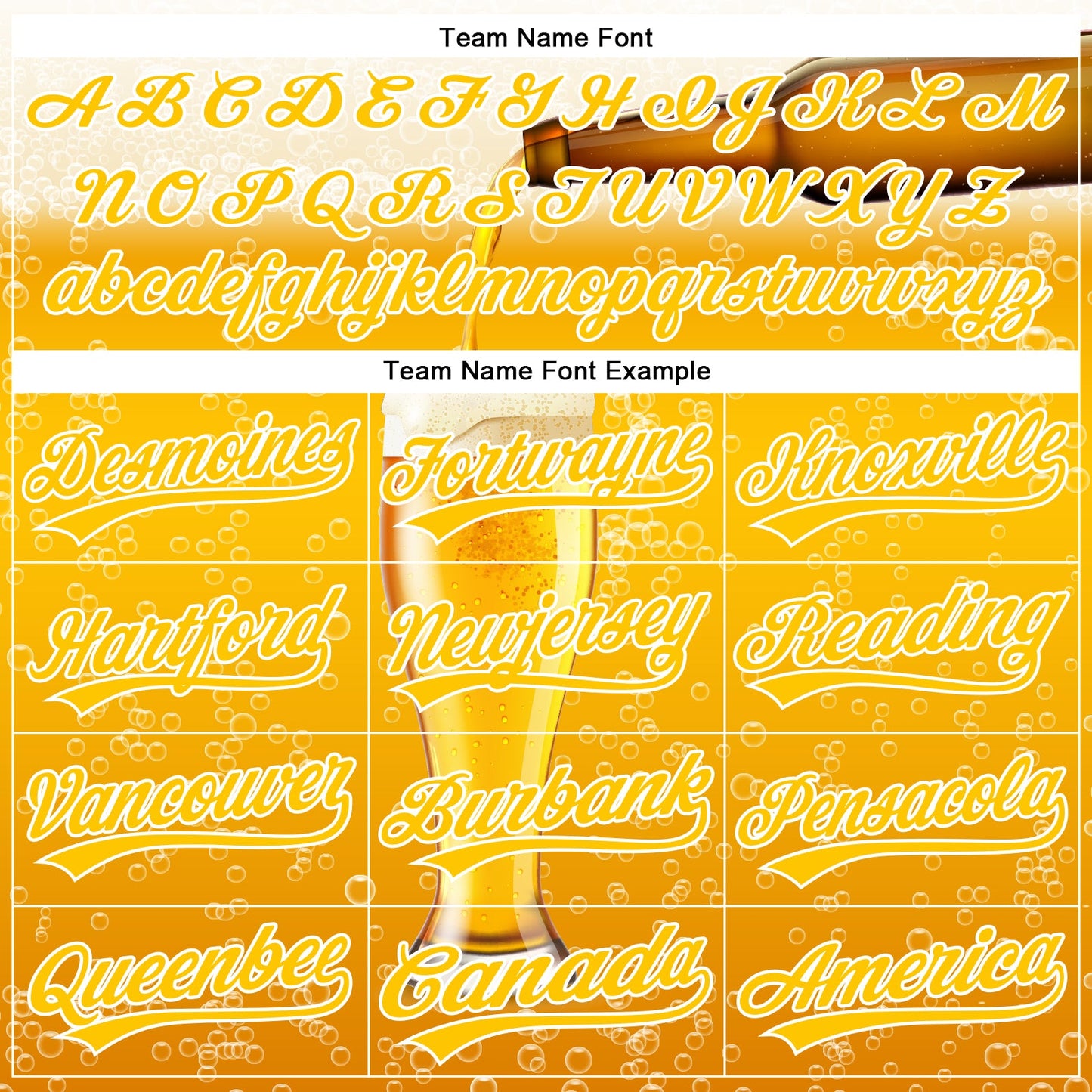 Custom Yellow White 3D Pattern Design Beer Authentic Baseball Jersey view 4