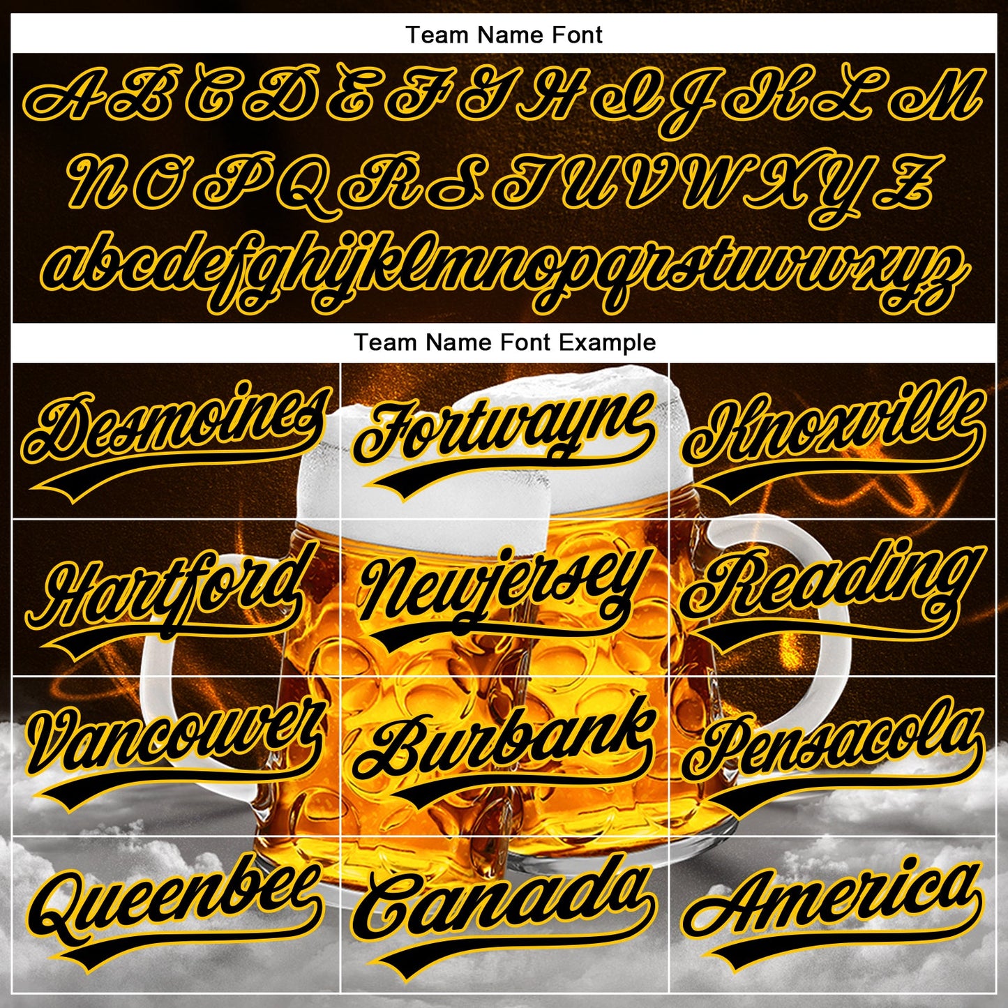 Custom Black Yellow 3D Pattern Design Beer Festival Authentic Baseball Jersey view 4